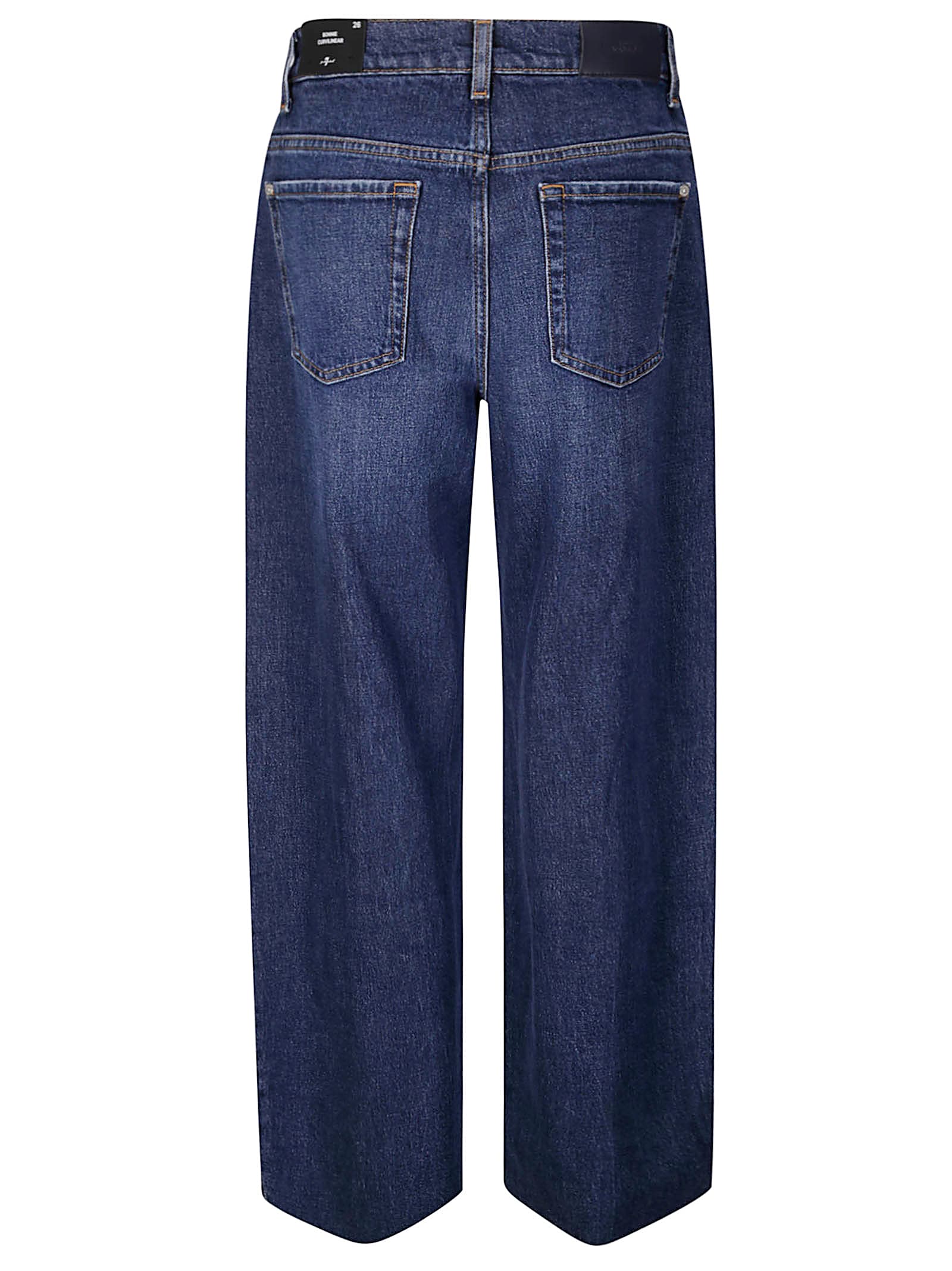 7 For All Mankind Bonnie Curvilinear Radar Jeans With Raw Cut In Blue