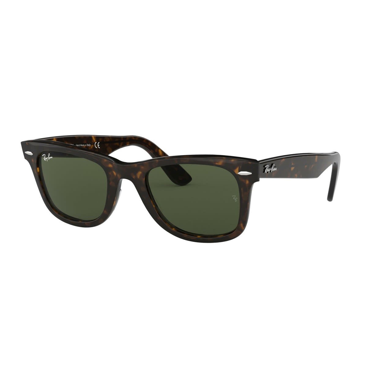 Ray Ban Original Wayfarer Classic Sunglasses Tortoise Frame Green Lenses 52-22
