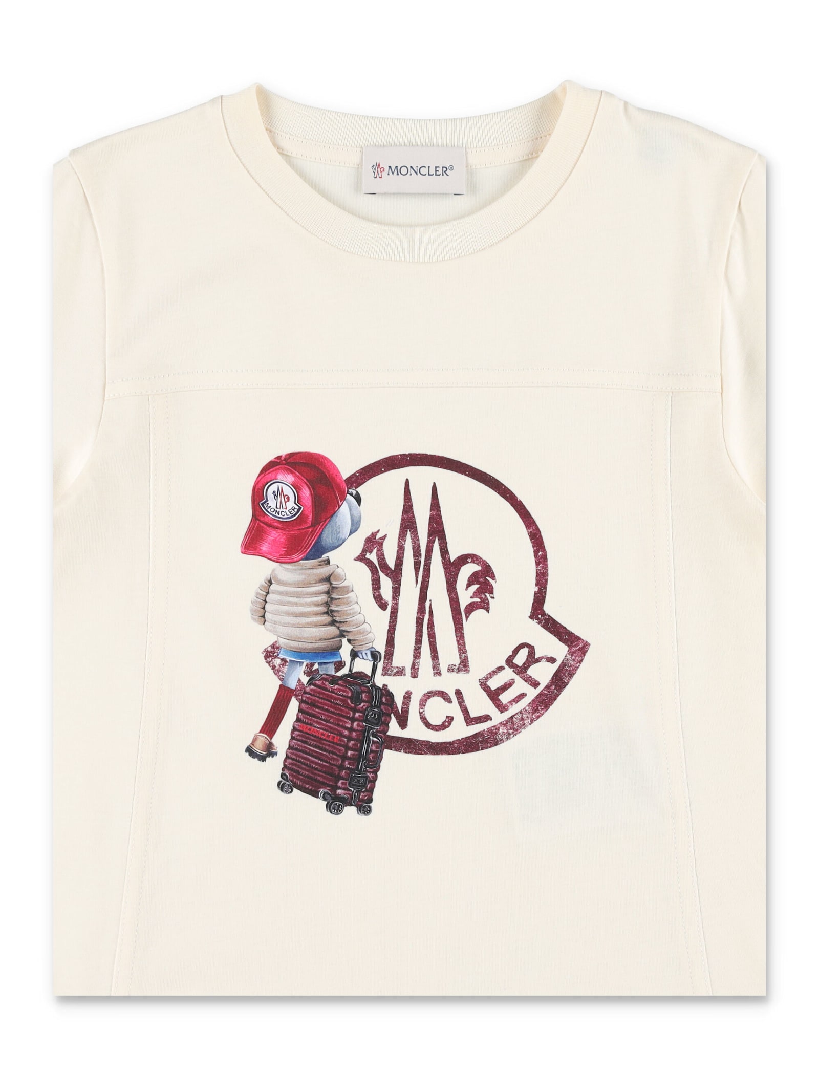 Moncler Kid - Teddy Bear Logo Motif Cotton T-shirt In White