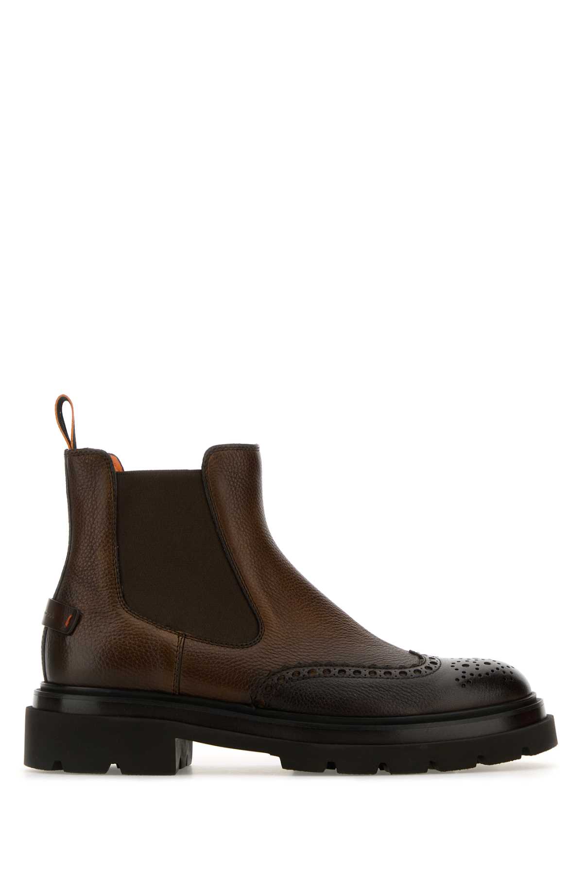 Shop Santoni Brown Leather Ankle Boots