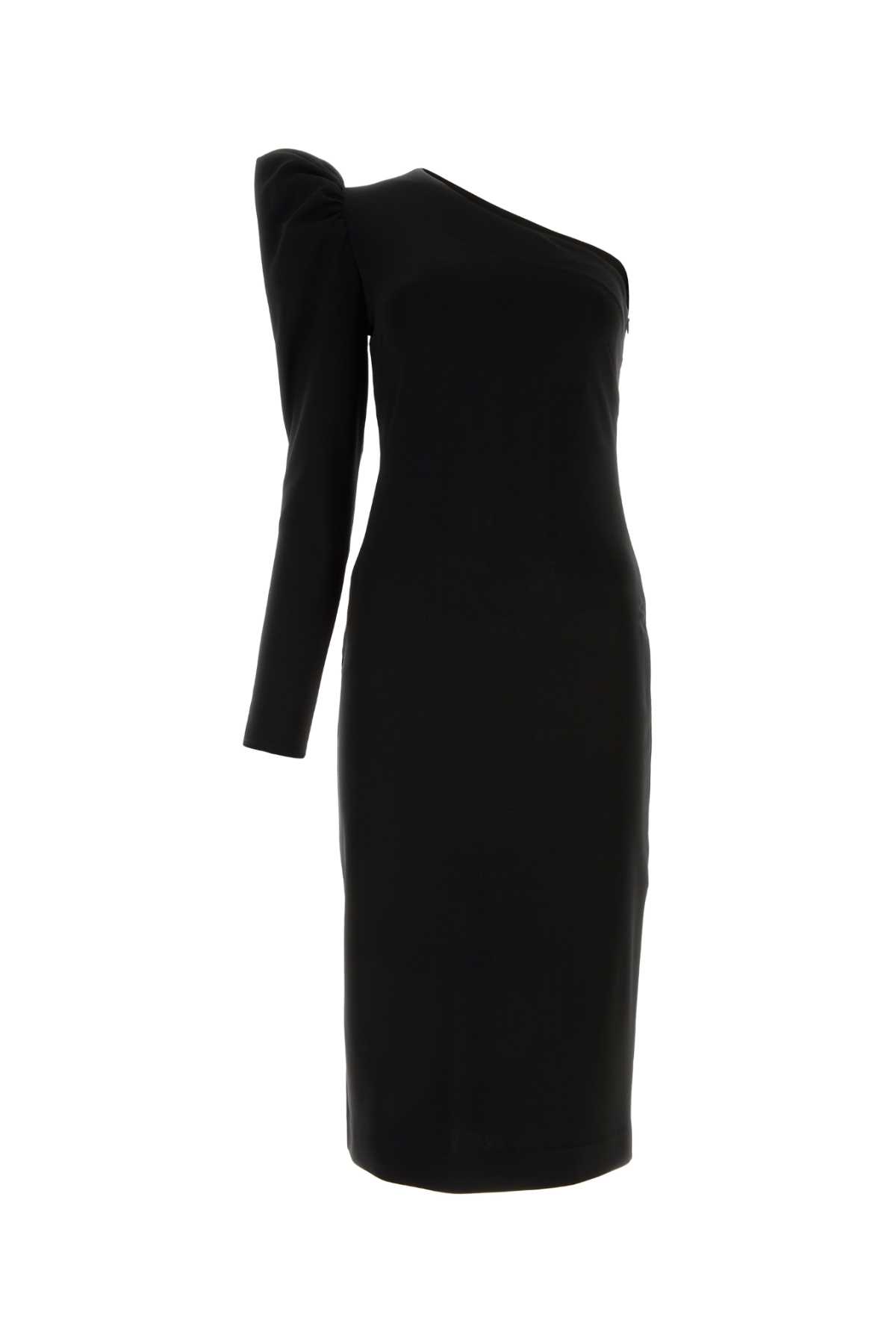 Shop Max Mara Black Stretch Viscose Blend Falda Dress In Nero