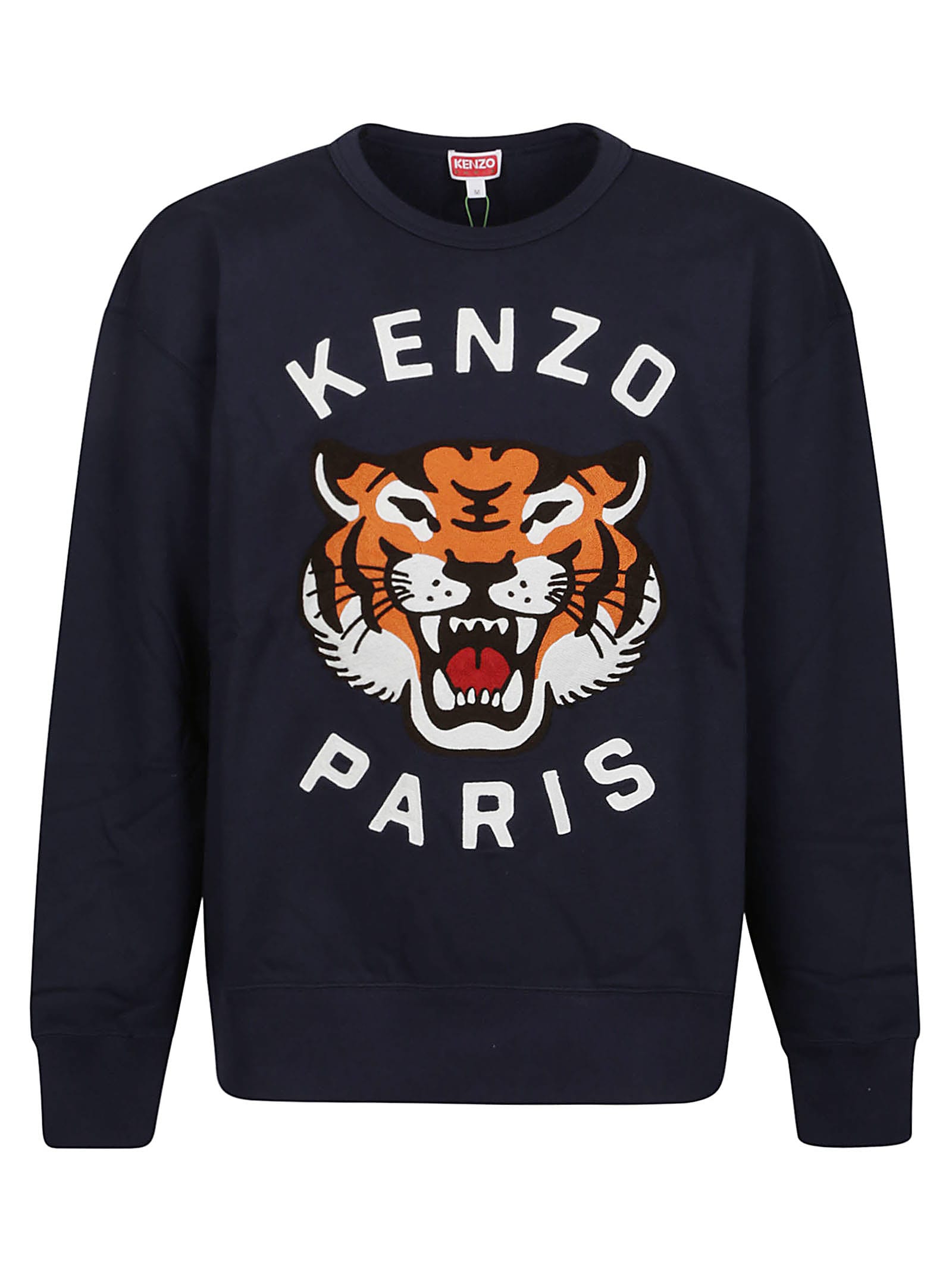 Shop Kenzo Lucky Tiger Oversize Sweatshirt In Bleu Nuit