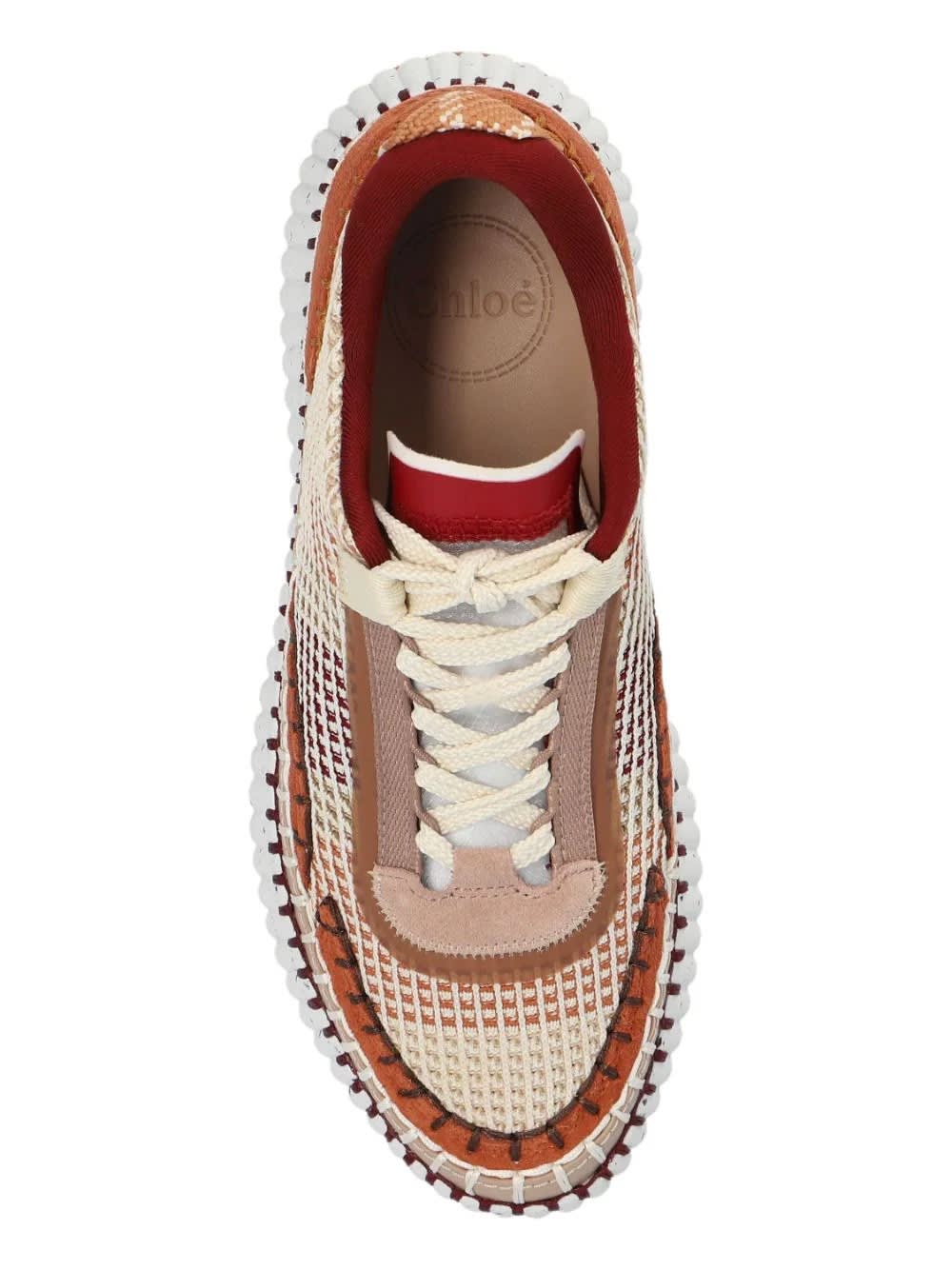 Shop Chloé Dark Tan Nama Sneakers In Brown