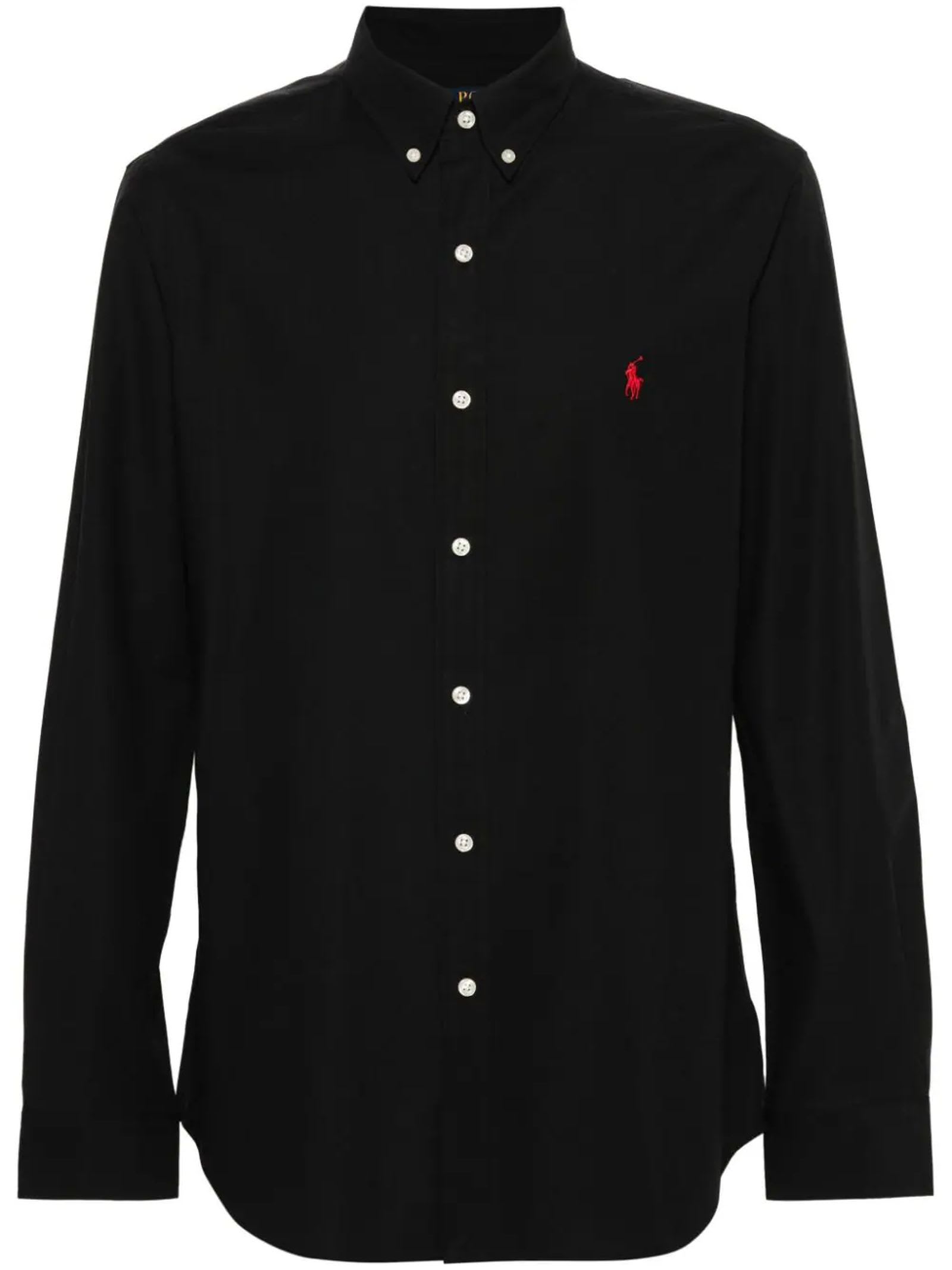 Shop Ralph Lauren Black Cotton Blend Shirt