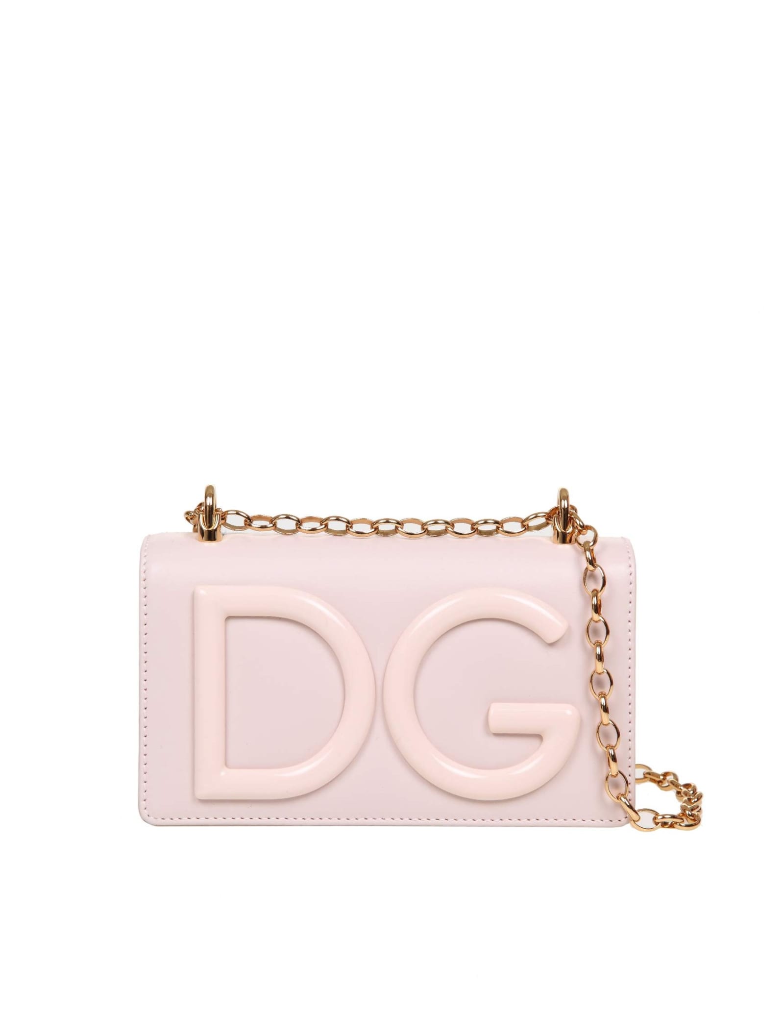 Dolce & Gabbana Phone Cover In Pink Color Leather