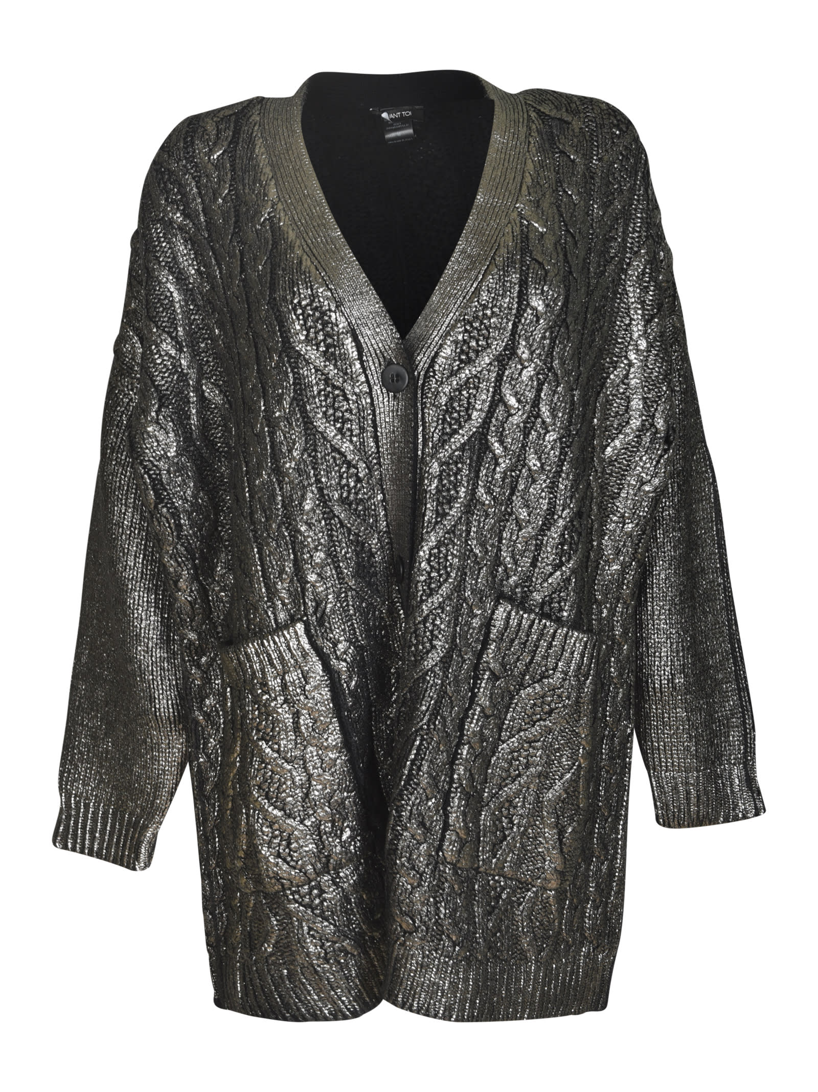 Shop Avant Toi Patterned Metallic Cardigan In Canna Fucil