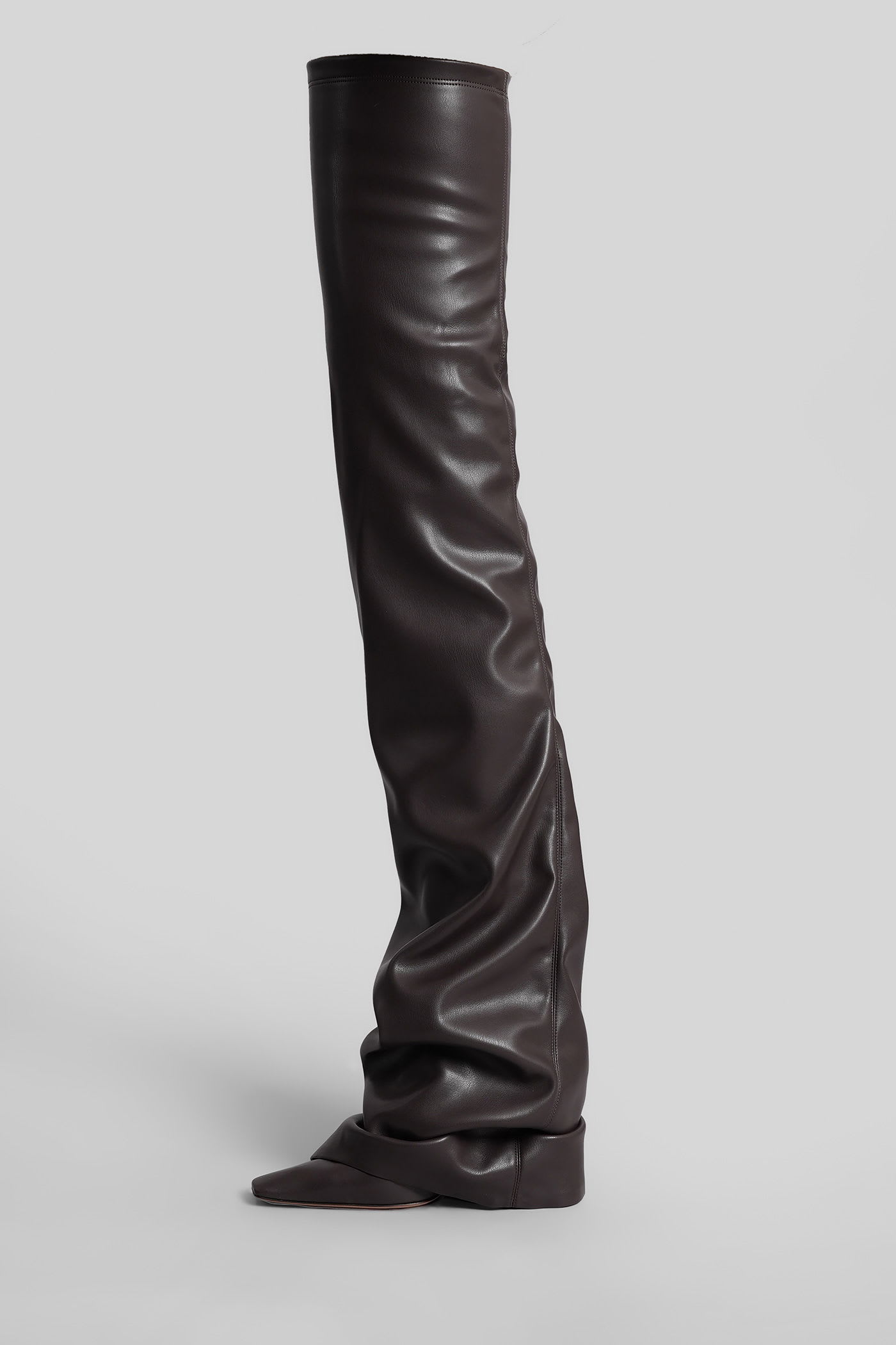 Attico Robin Otk High Heels Boots In Brown Leather In Brown