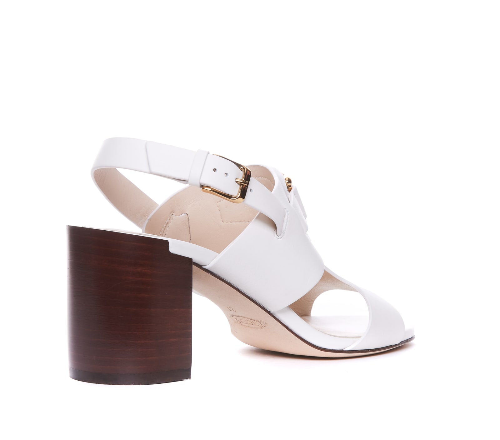 Shop Tod's Pump Sandals In White/brown