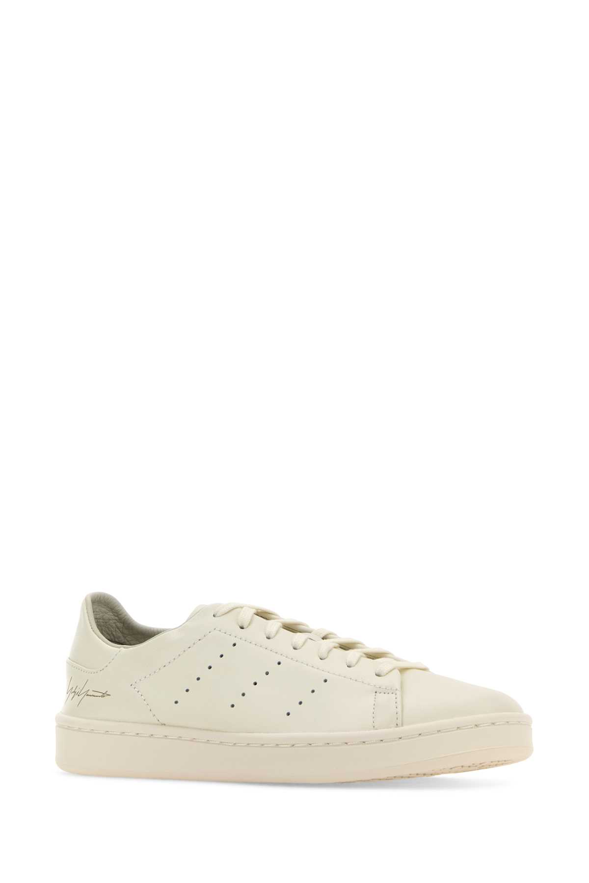 Shop Y-3 White Leather  Stan Smith Sneakers In Offwhiteoffwhiteoffwhite