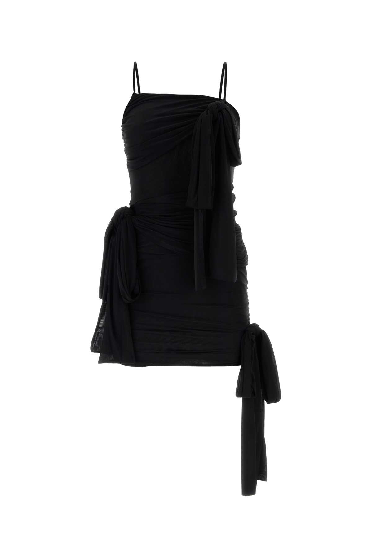 Black Stretch Nylon Mini Dress