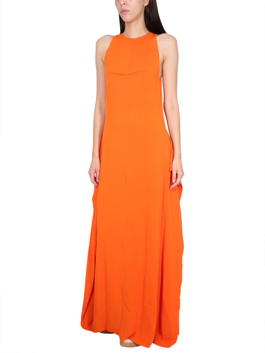 Lanvin Longuette Dress In Bright Orange