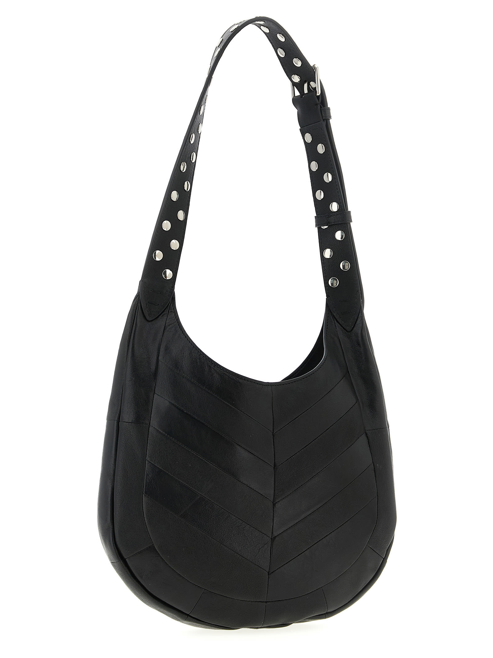 Valentino Garavani  Garavani Hoboho Small Hobo Bag In Chevron-patterned Nappa Leather Woman In Black
