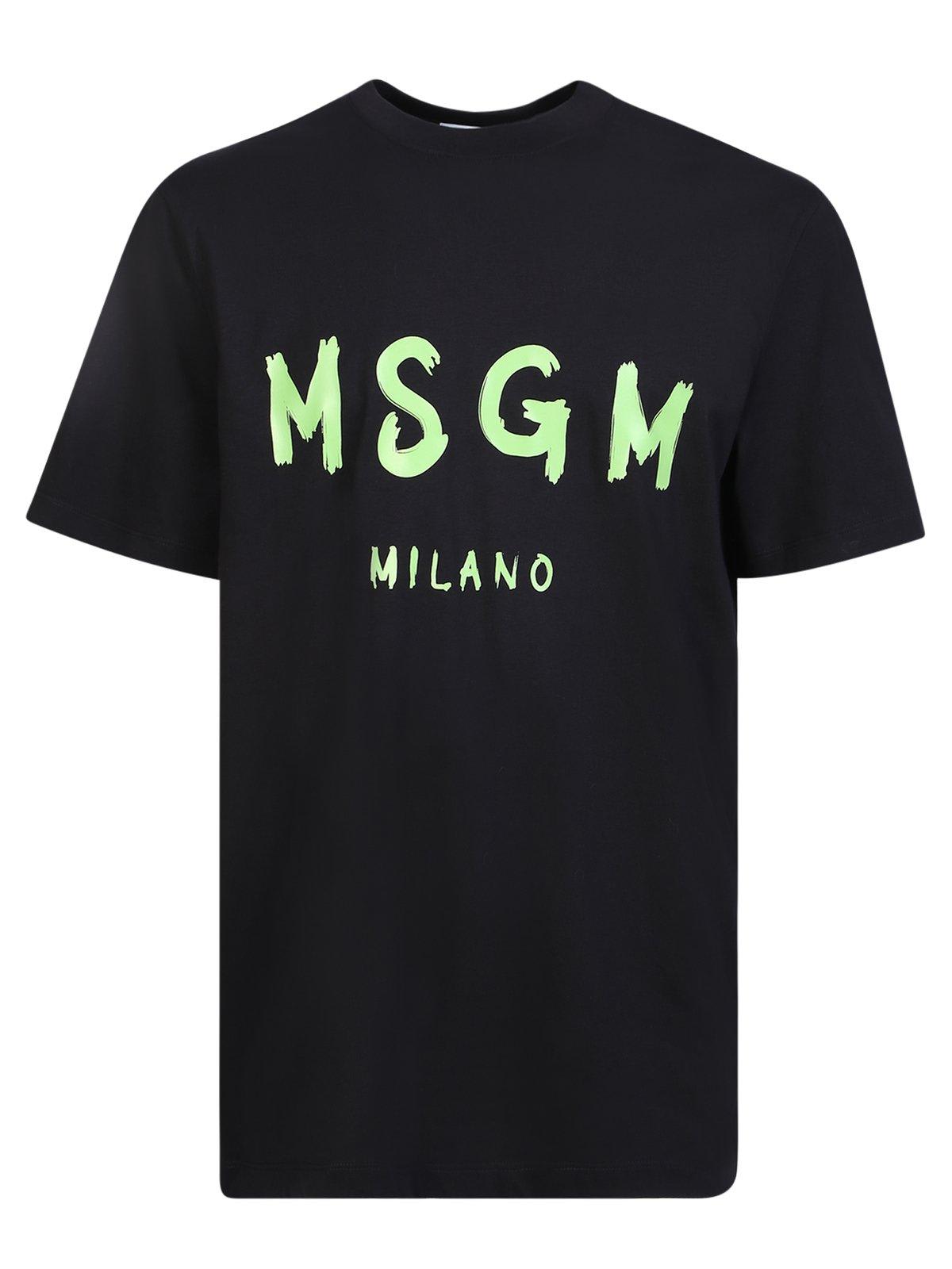MSGM Logo Printed Crewneck T-shirt
