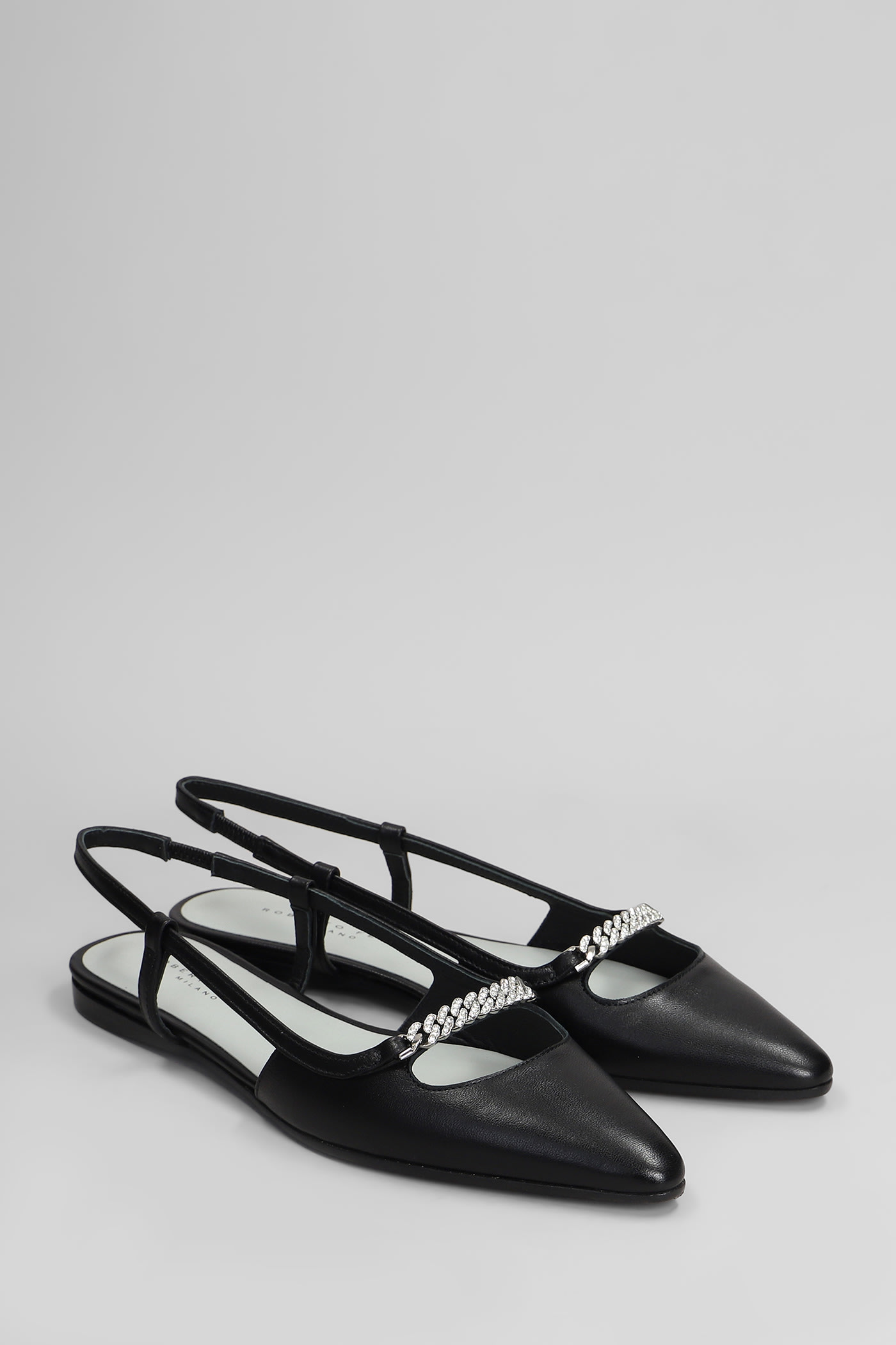 Roberto Festa Floras Ballet Flats In Black Leather In Black