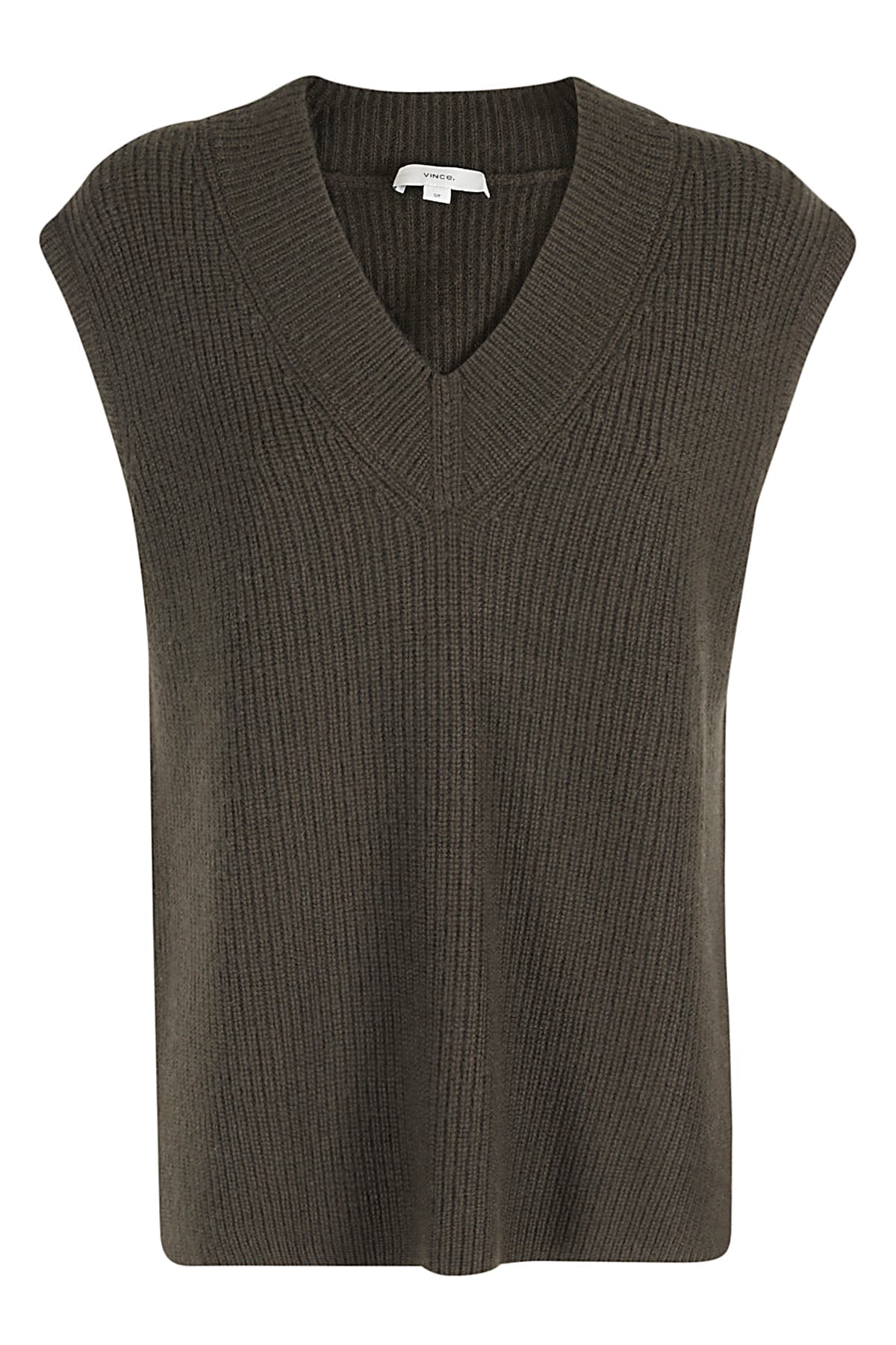 Shop Vince Ribbed V Nk Vest In Vin