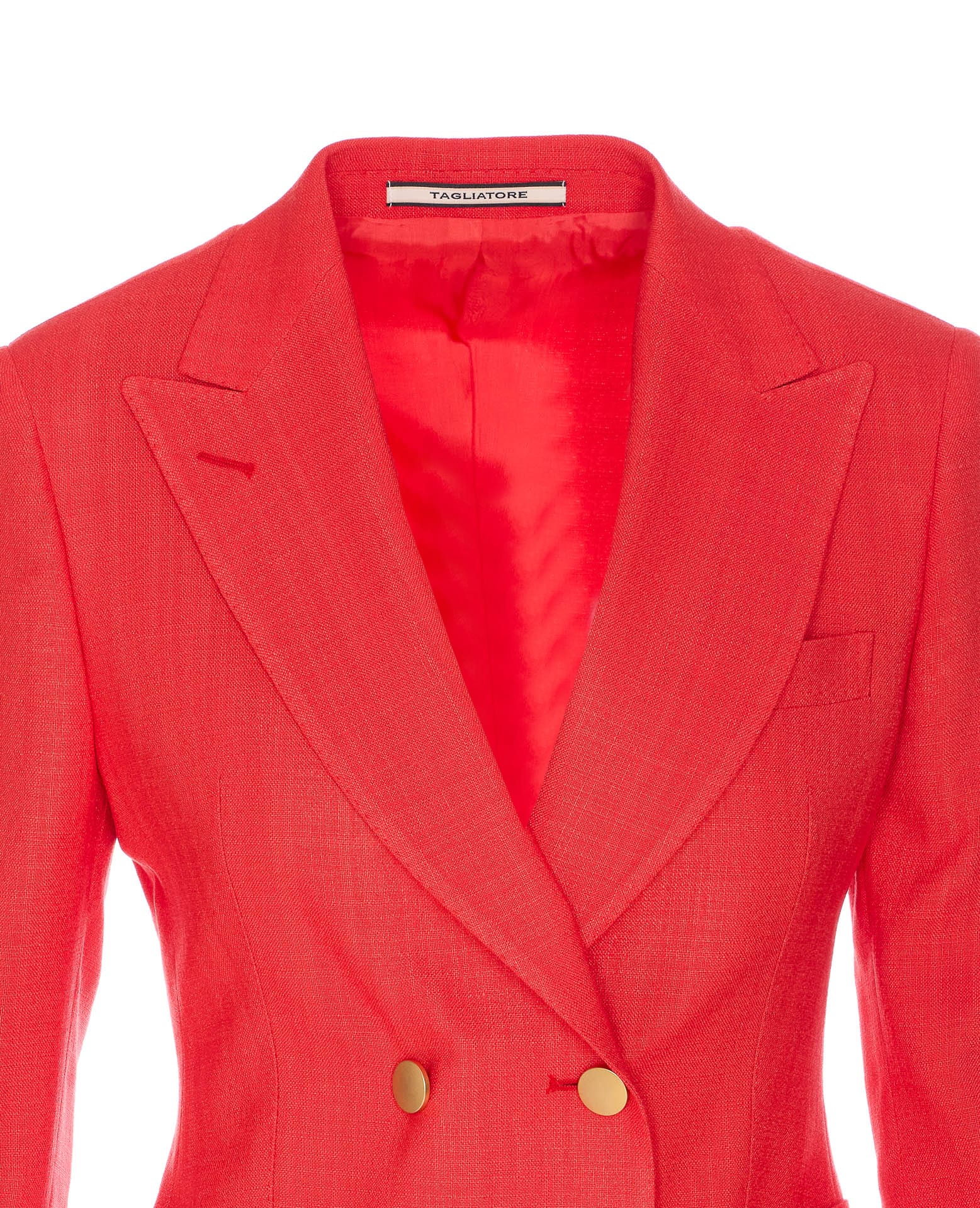 Tagliatore Double-breasted Blazer With Structured Shoulders In Red