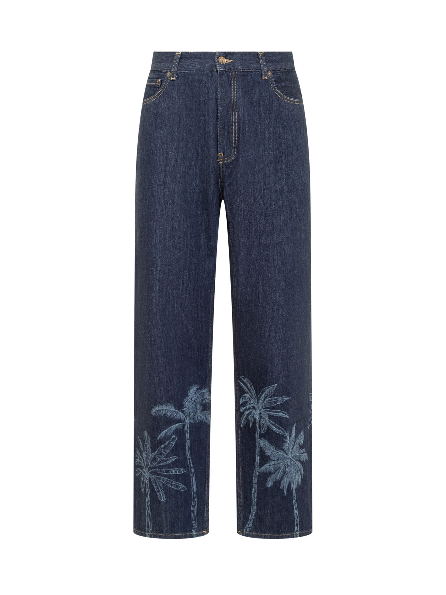 Shop Alanui Jungle Toile Jeans In Light Blue