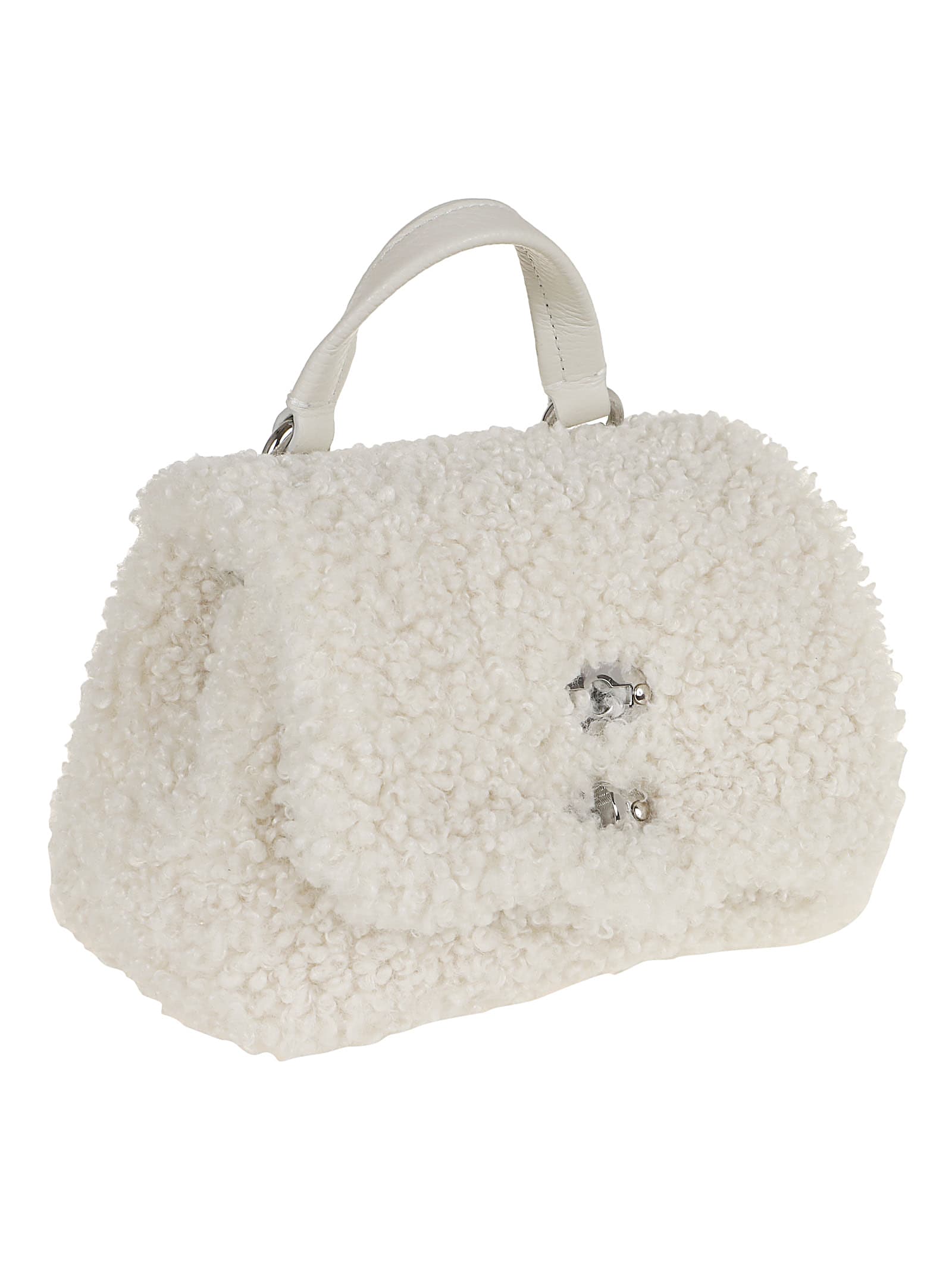 Zanellato White Leather And Faux Fur Bag In White