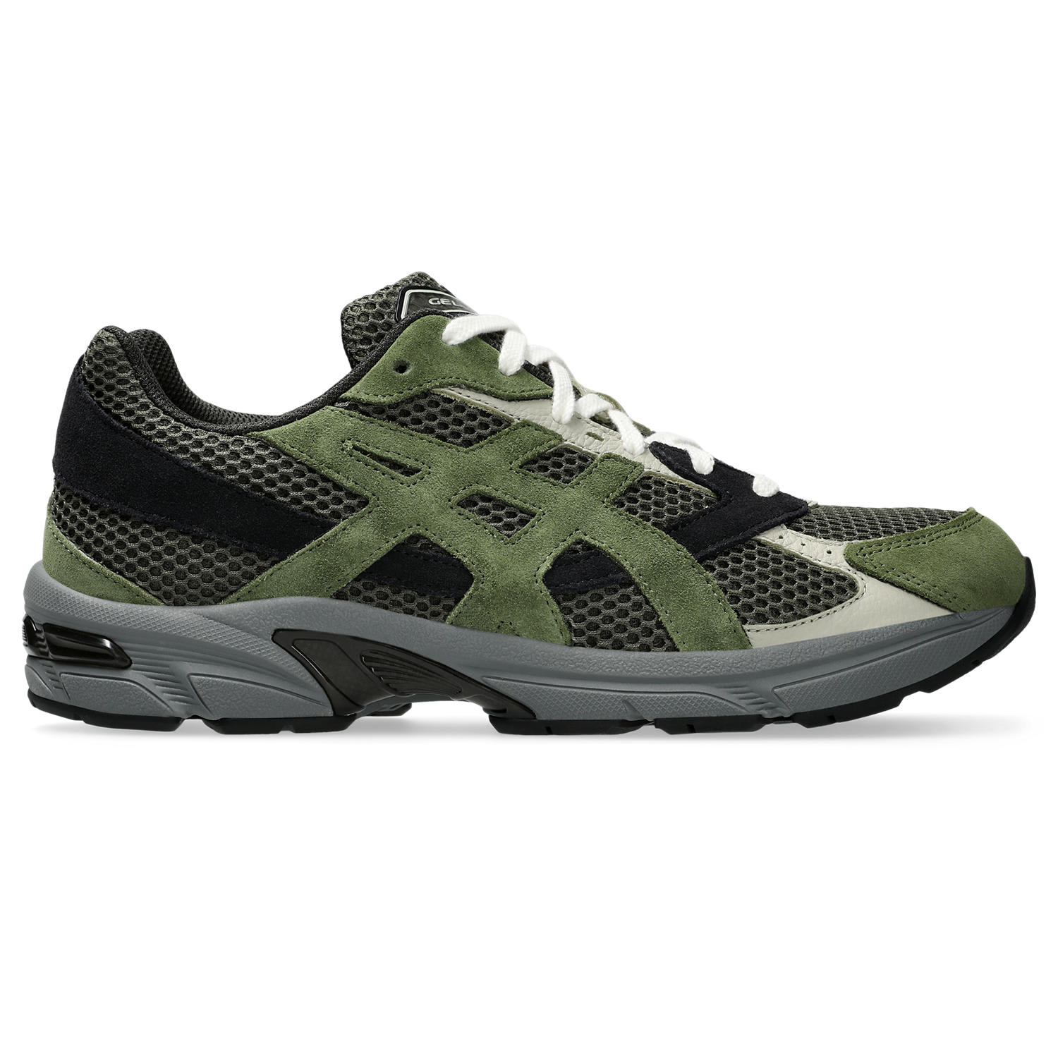 Asics Mens Olive Canvas Smog Green Gel 1130 Suede And Mesh Trainers In Multi