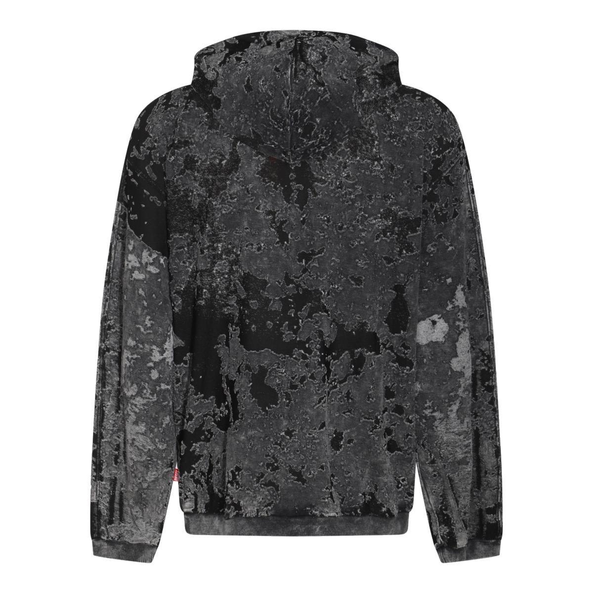 Shop Diesel S-irta Camo Printed Zip-up Hoodie In Nero