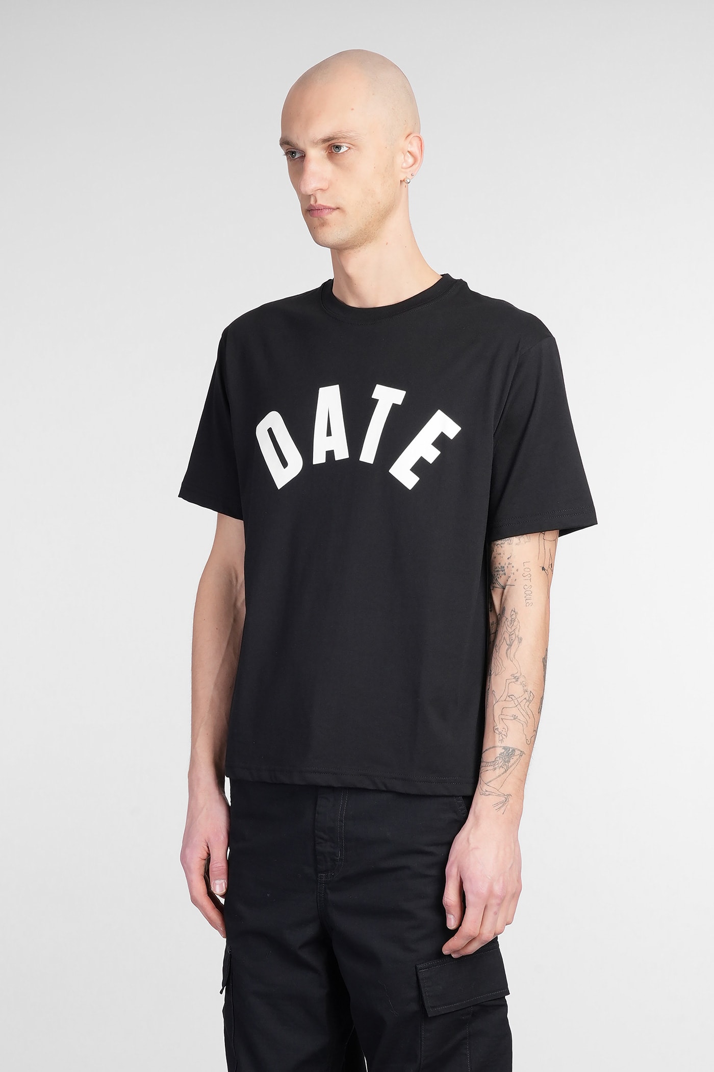 Date Baseball T-shirt In Black Cotton In Black