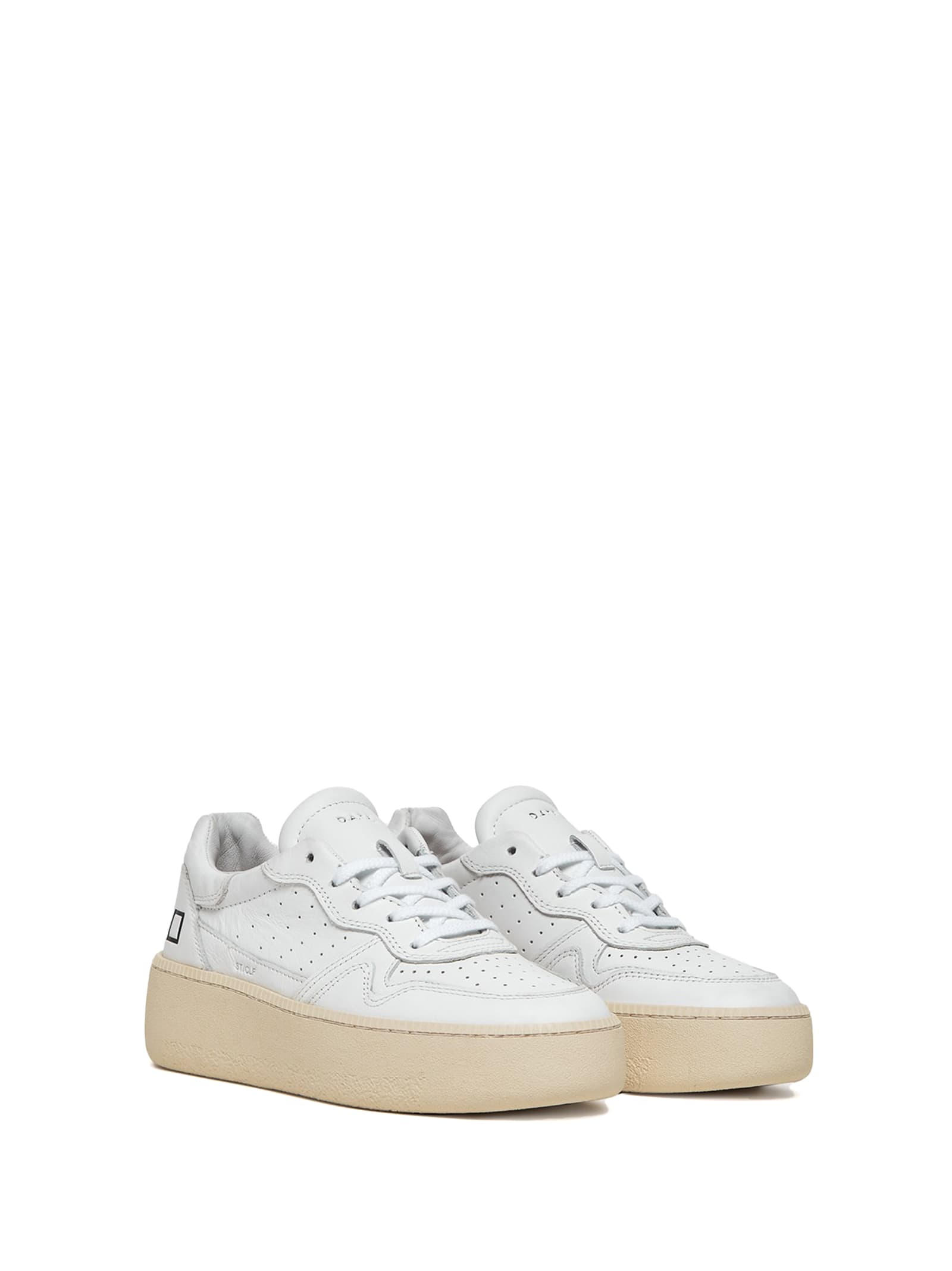 Shop Date Step Calf Womens Leather Sneaker In White
