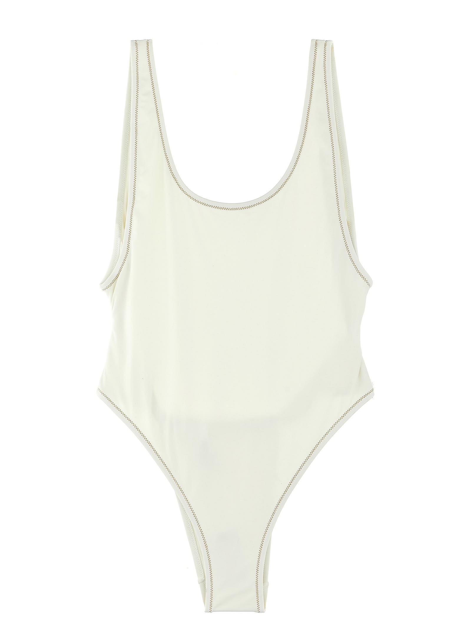 Shop Reina Olga Pamela One-piece Swimsuit In White