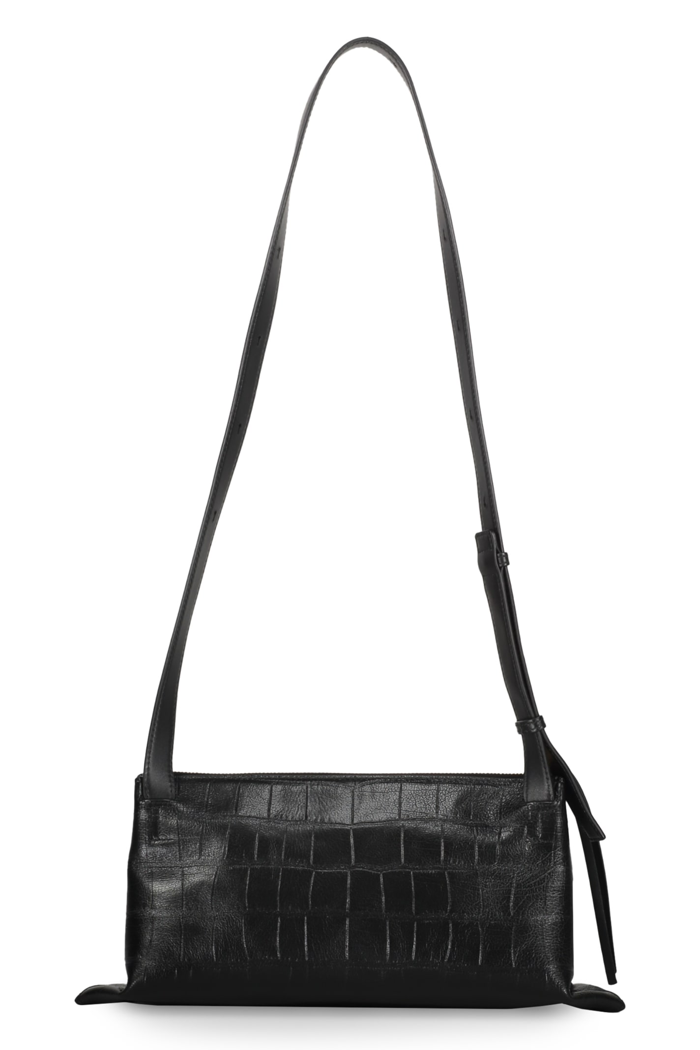 Shop Jil Sander Leather Crossbody Bag In Black