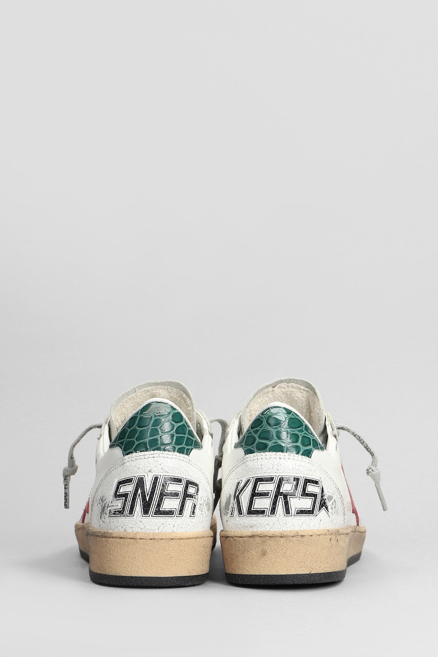 Shop Golden Goose Ball Star Sneakers In White Leather