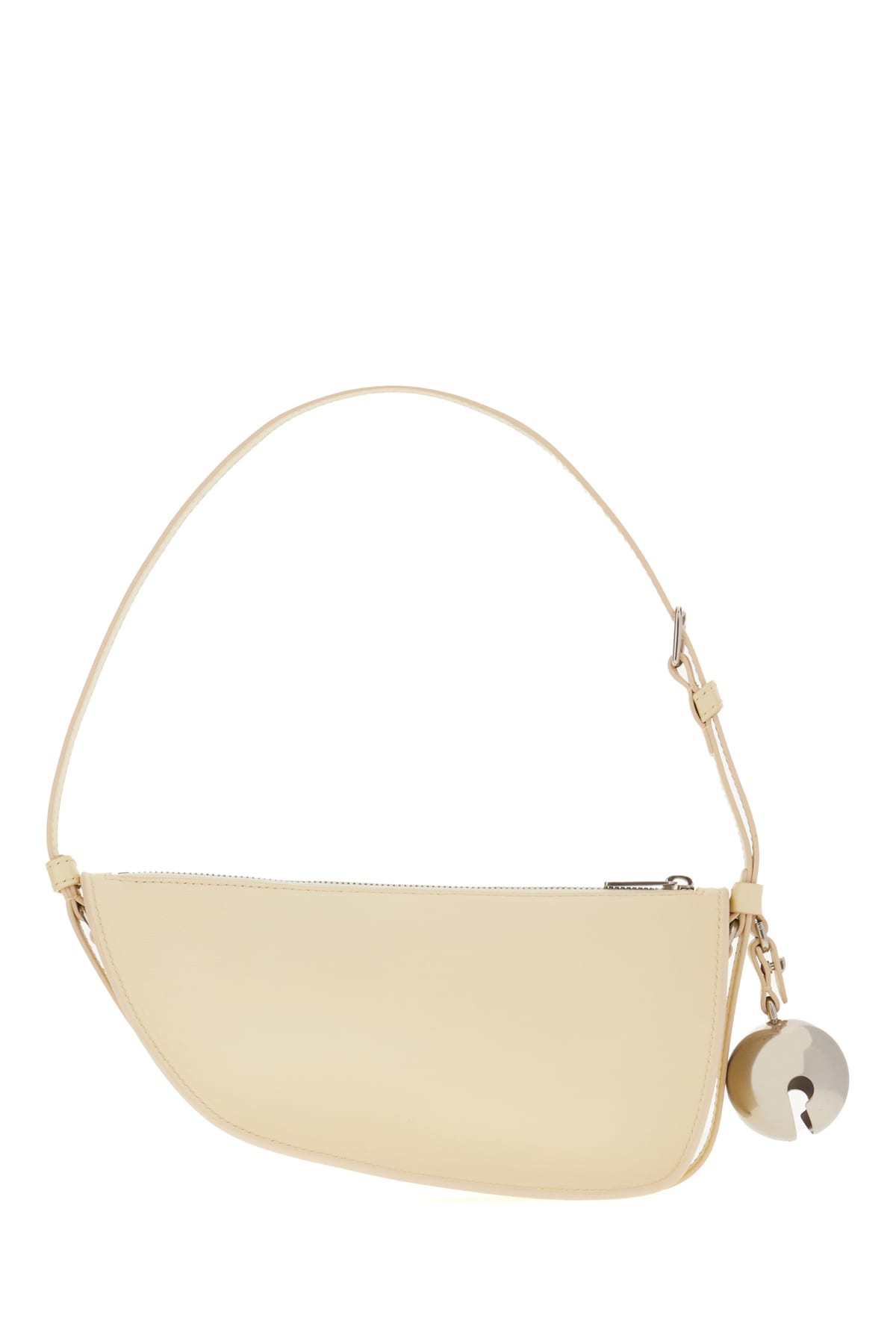 Shop Burberry Sand Nappa Leather Mini Shield Shoulder Bag In Pearl