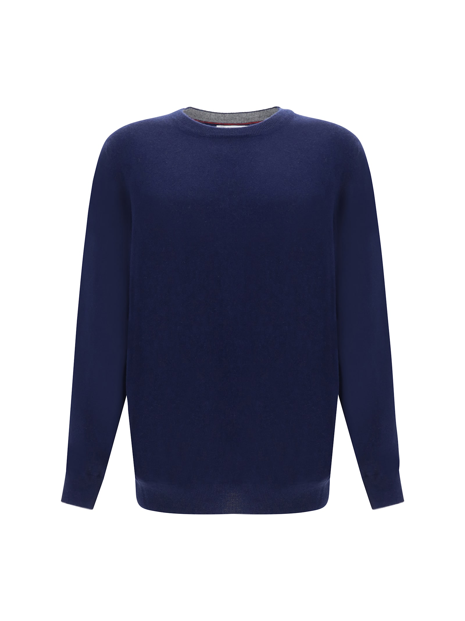 Brunello Cucinelli Cashmere-blend Crewneck Sweater In Blue