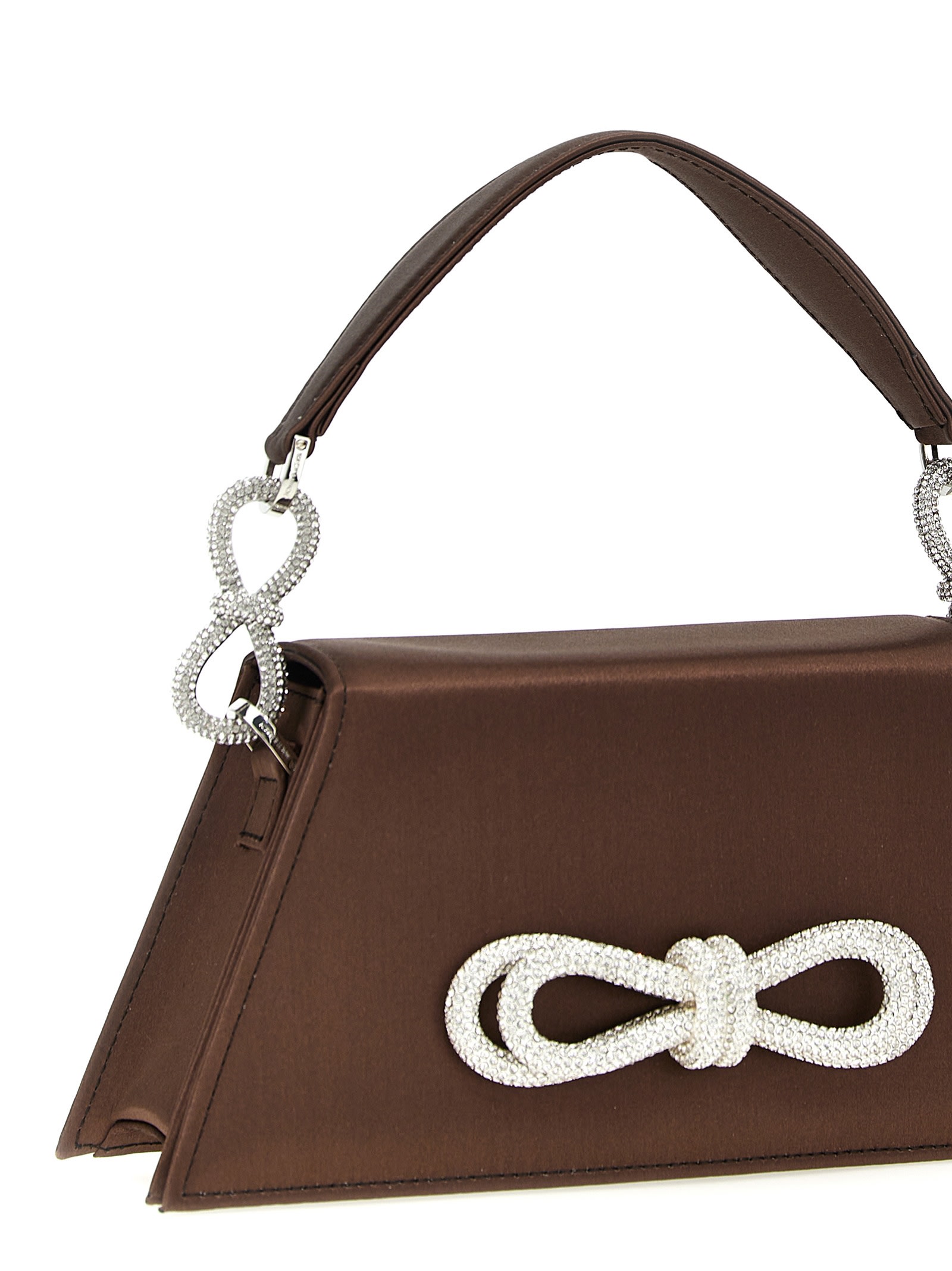 Shop Mach &amp; Mach Double Bow Handbag In Brown