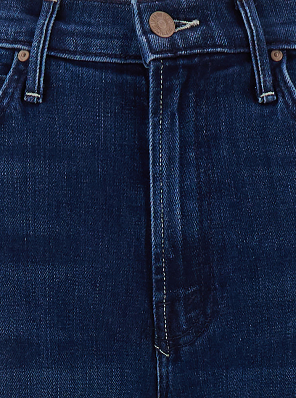 Shop Mother Blue Five-pocket Straight Jeans In Stretch Cotton Blend Denim Woman