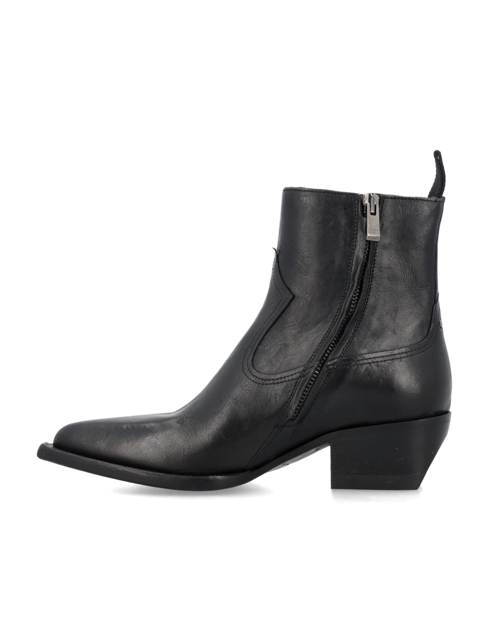 Golden Goose Leather Boots In Black