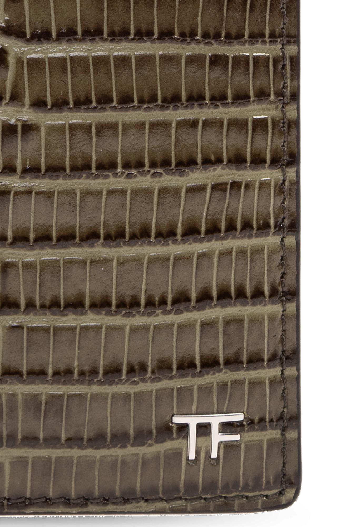 Tom Ford Folding Card Case In Green