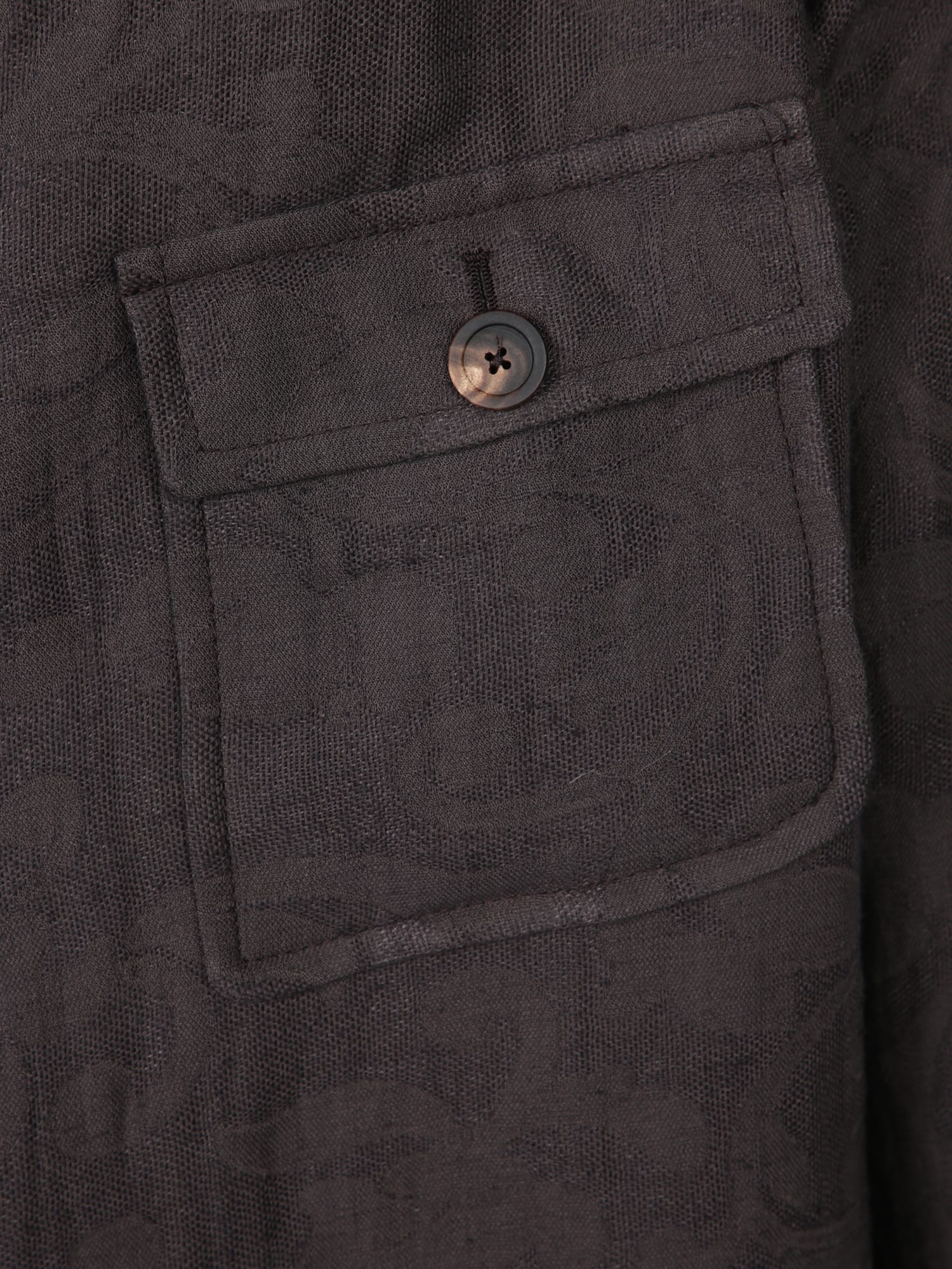 Tagliatore Brown Jacquard Overshirt With Button Closure In Brown