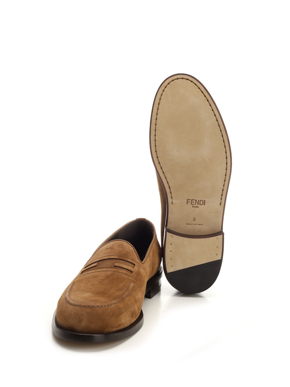 Shop Fendi Baguette Moccasin In Brown