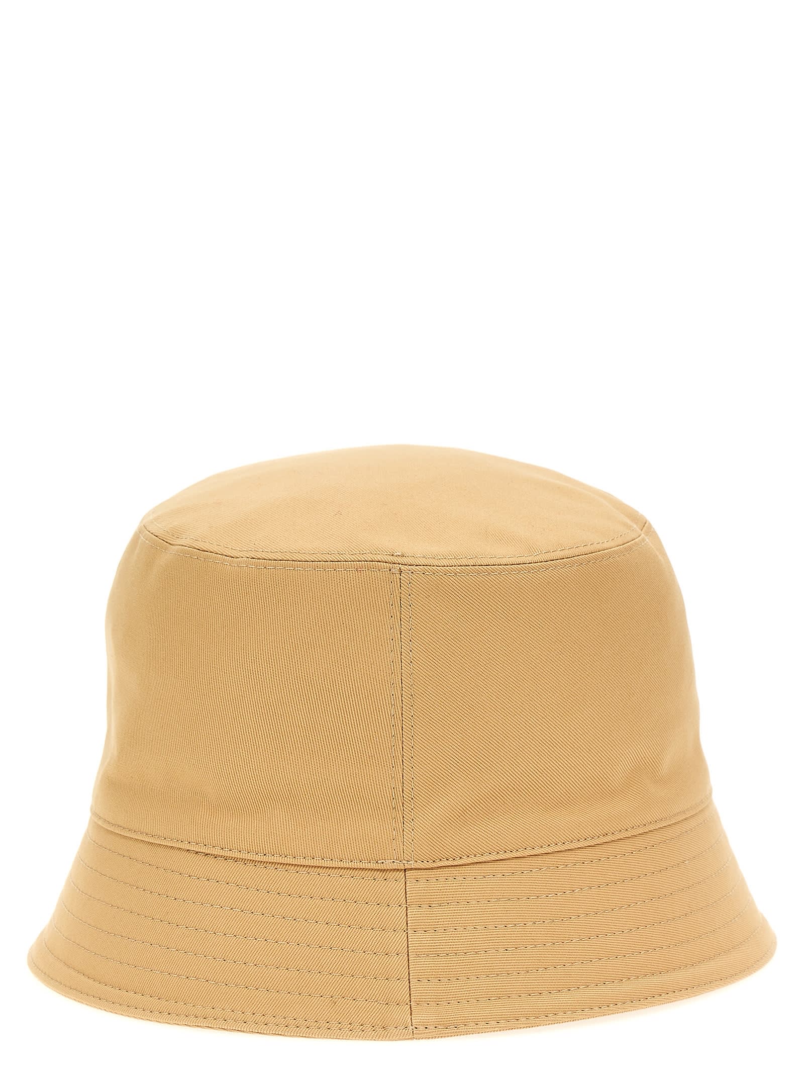 Shop Marni Logo Embroidery Bucket Hat In Beige