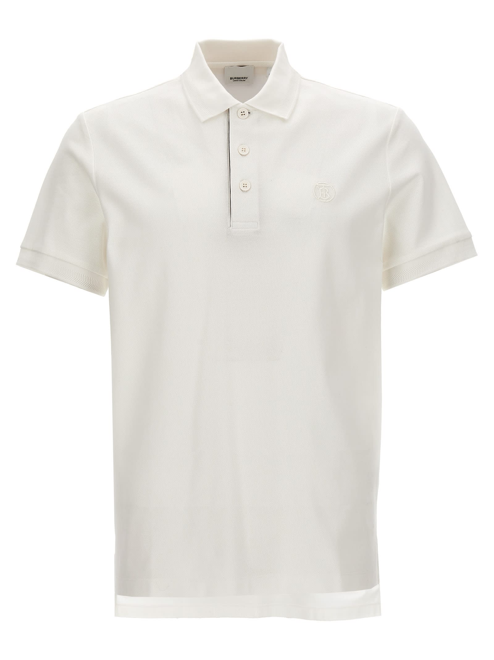 Shop Burberry Eddie Polo Shirt In White