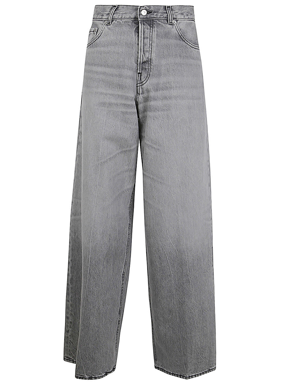 Shop Haikure Bethany Long Wide Leg Jeans In Fog Grey