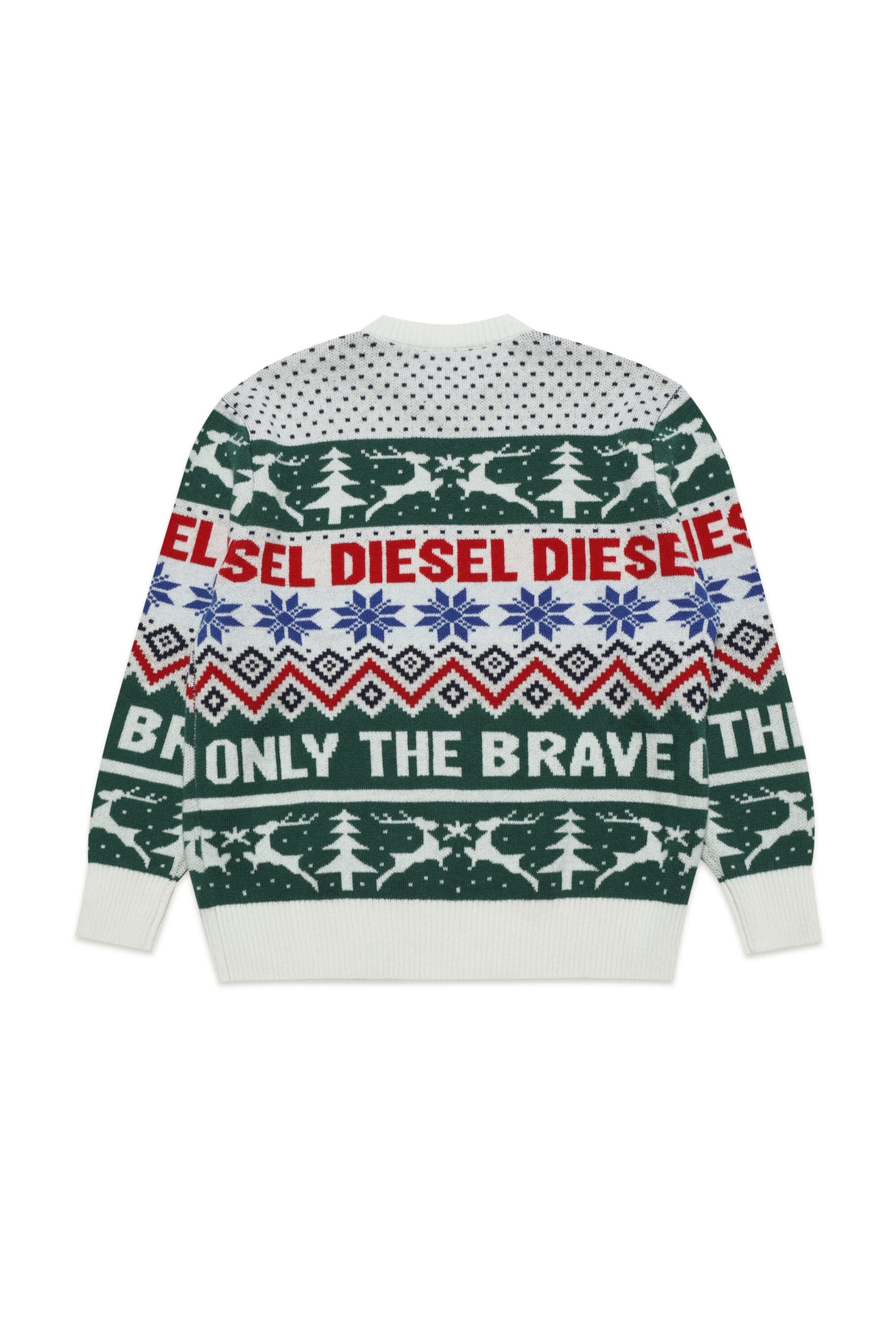 Shop Diesel Kerry Chr Over Knitwear Wool-blend Sweater With Christmas Pattern In Multicolor