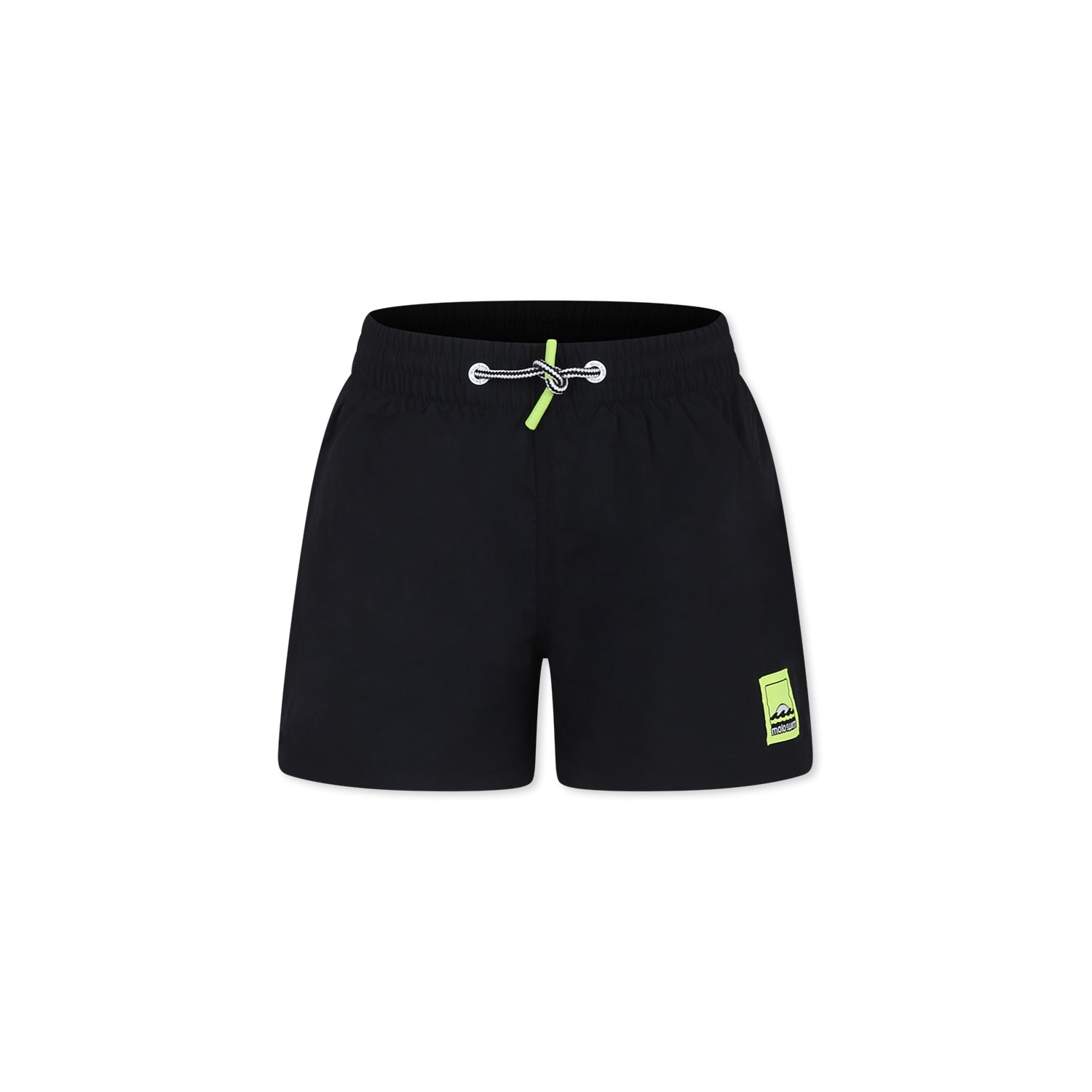Molo Black Swimsuit For Boy With Logo In Black