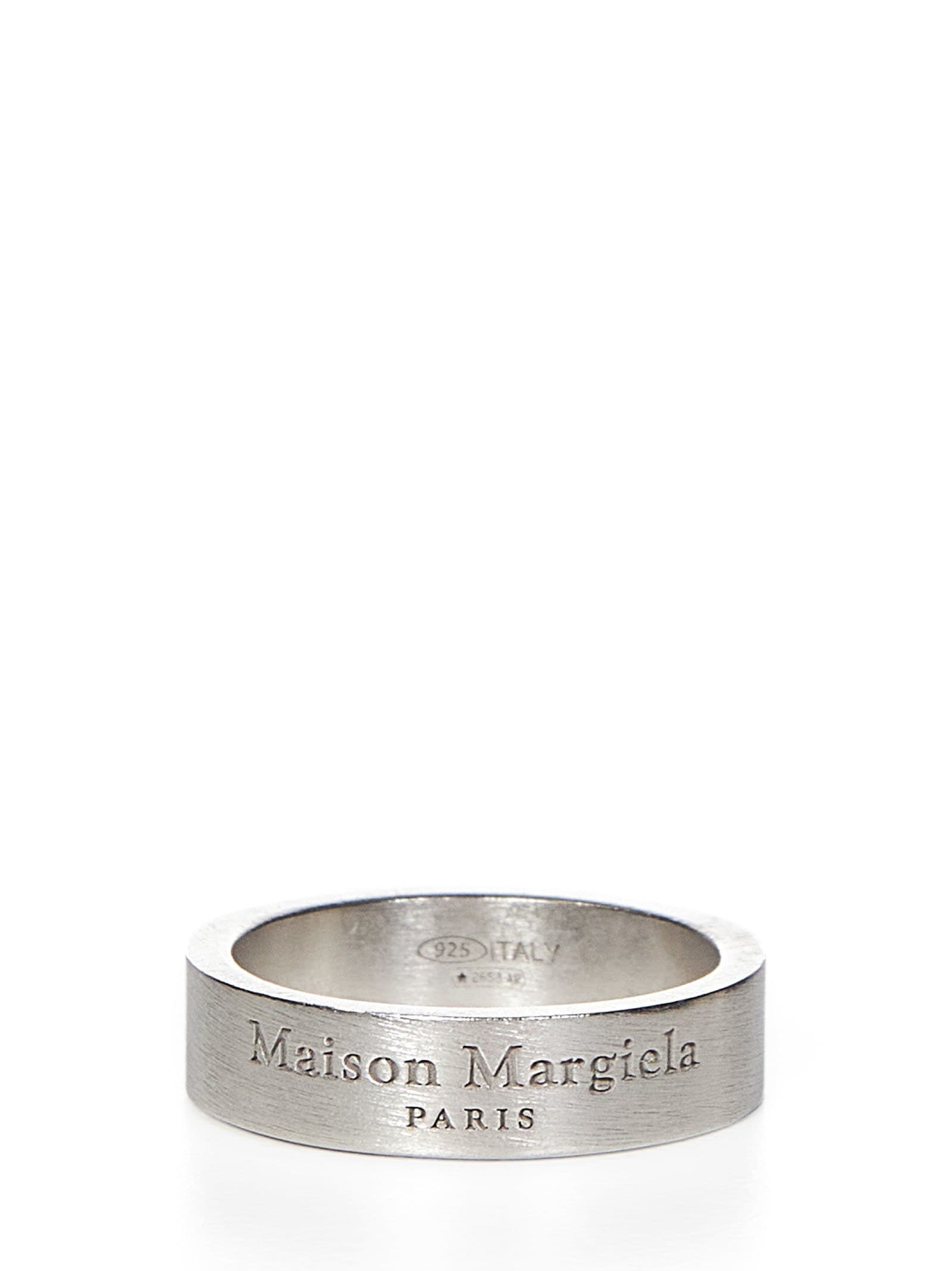 Maison Margiela Logo Ring In Silver