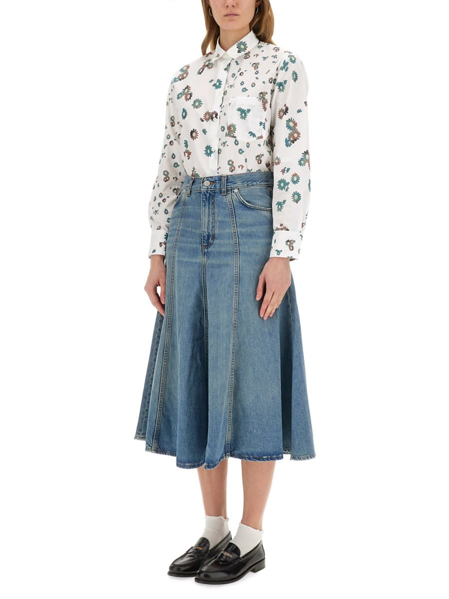 Ps By Paul Smith Ps Paul Smith Floral Print Cotton Shirt In White