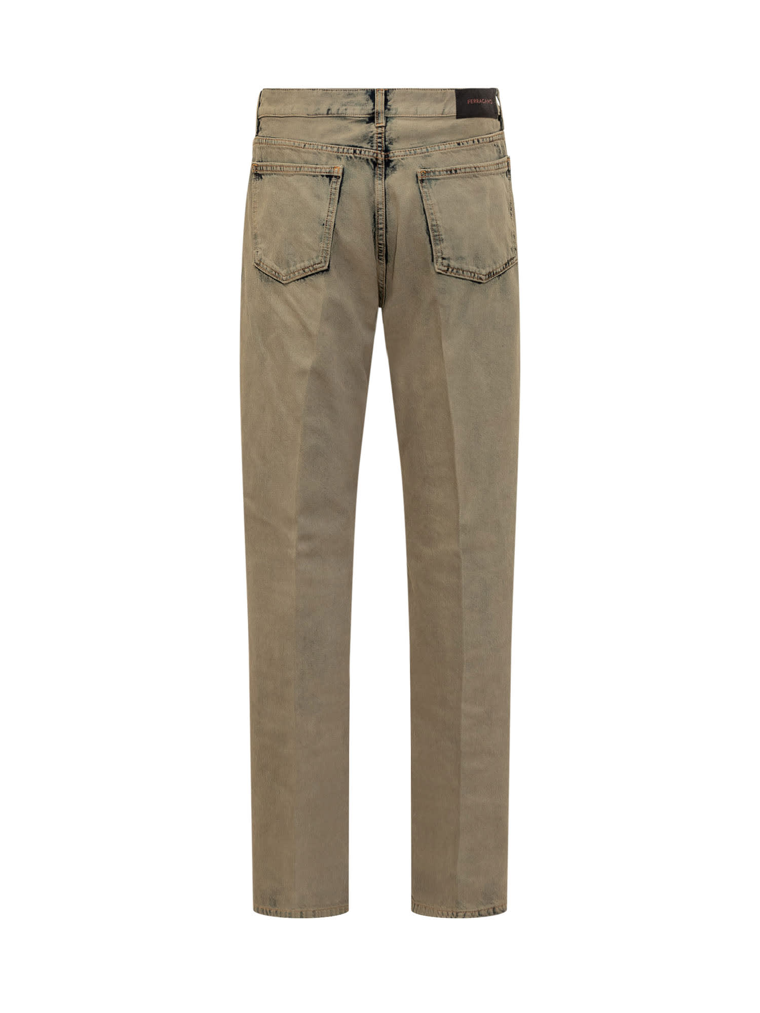 Shop Ferragamo Distressed Trousers In Blu Acid Wash