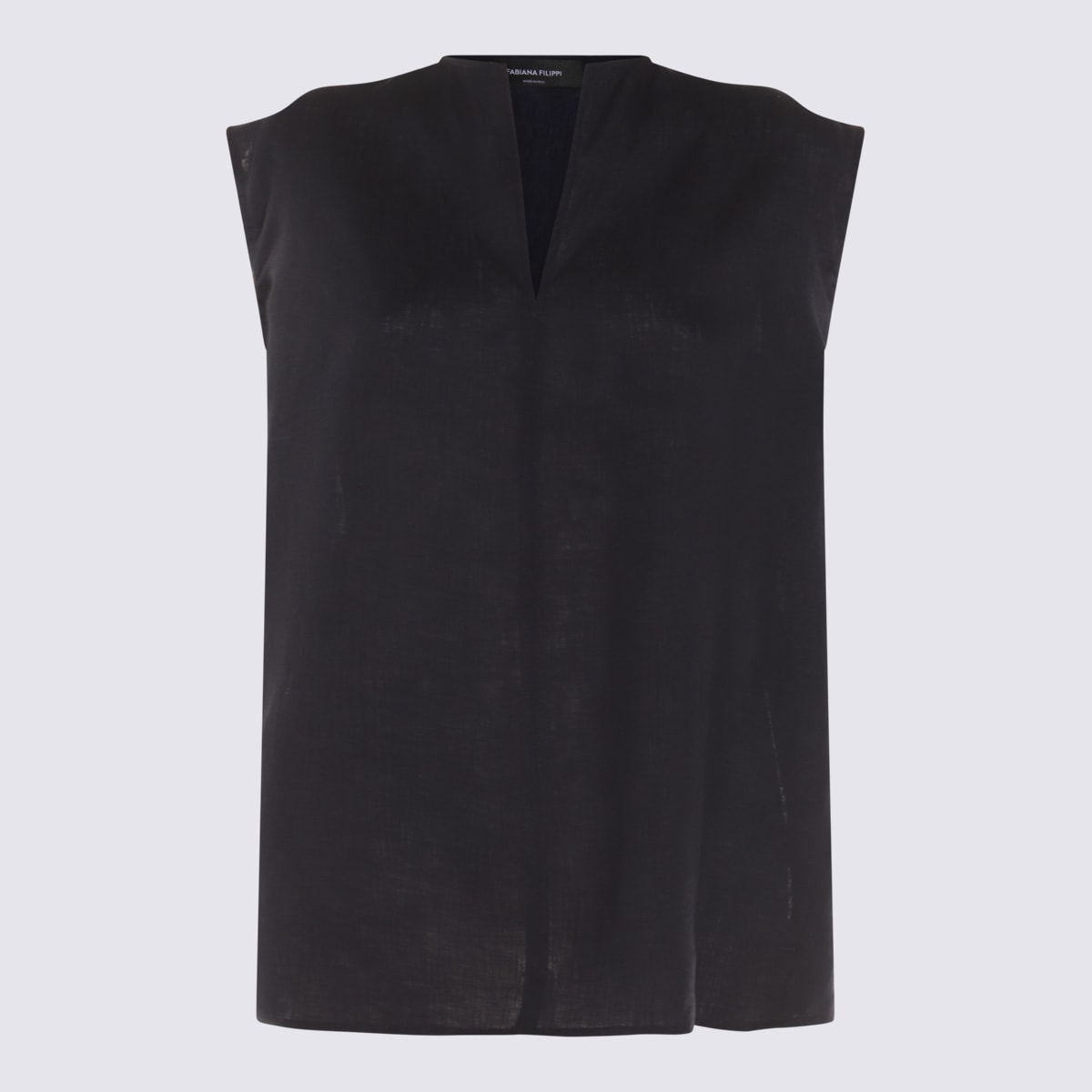 Fabiana Filippi Loose V-neck Sleeveless Top
