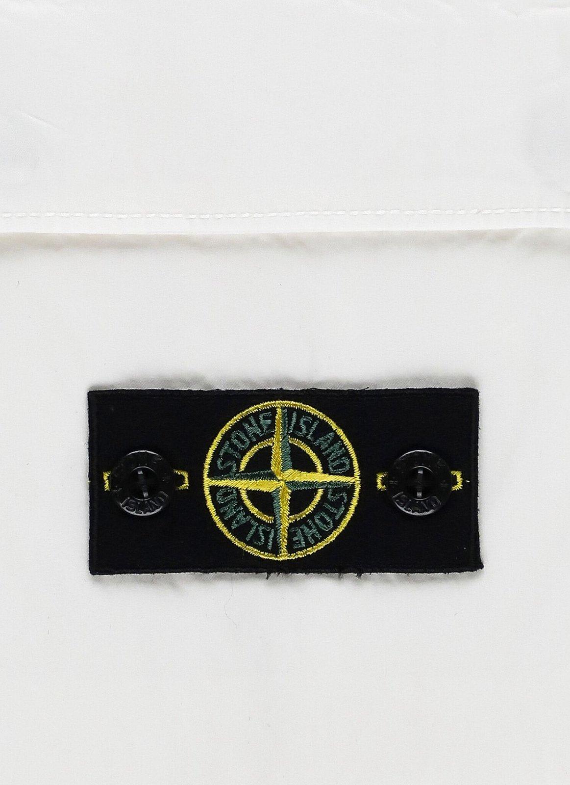 Shop Stone Island Junior Compass Patch Knee-length Cargo Shorts In White