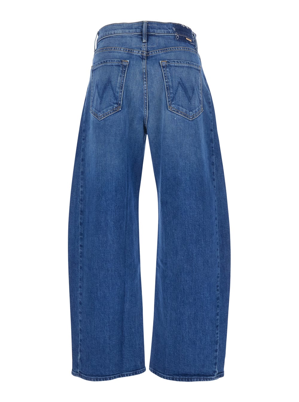 Blue Five Pocket Jeans With Logo On The Back In Denim Woman