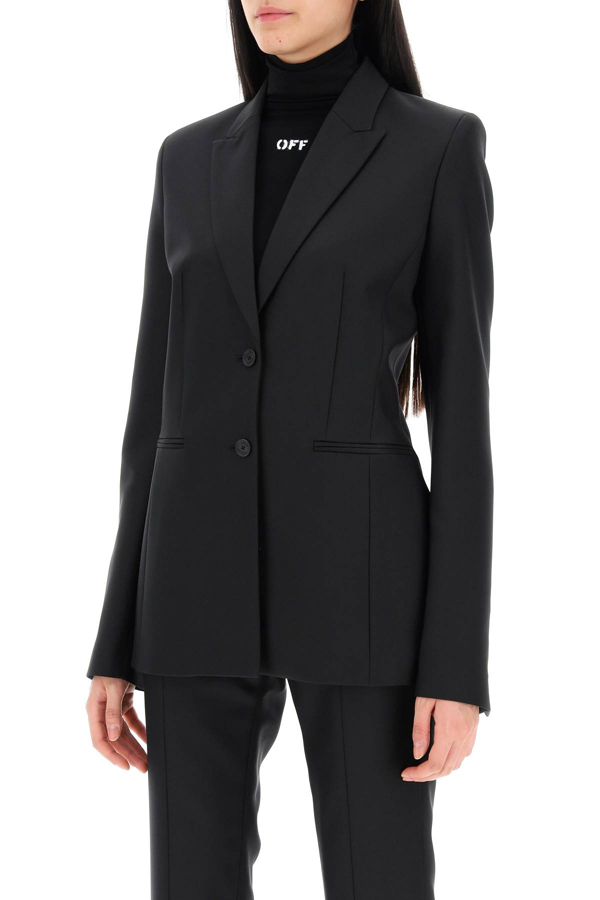 Shop Off-white Corporate Shaped Jacket In Black