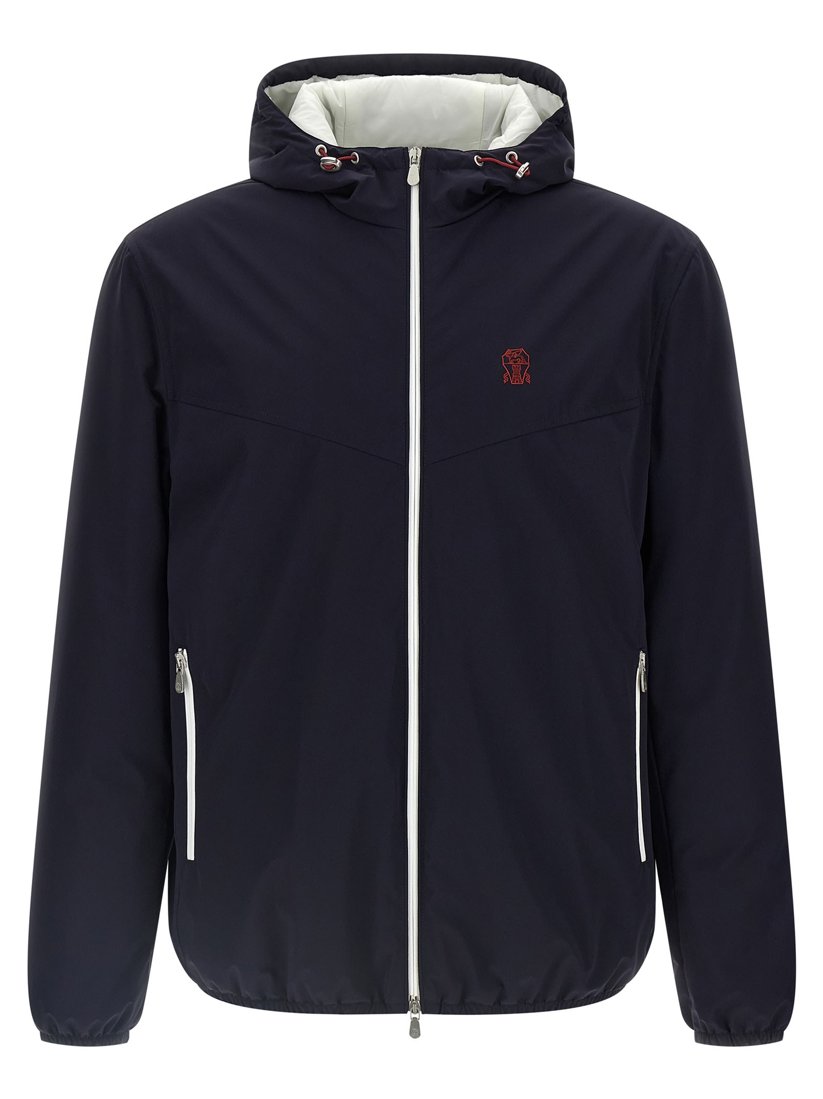 Brunello Cucinelli Waterproof Hooded Jacket In Blue
